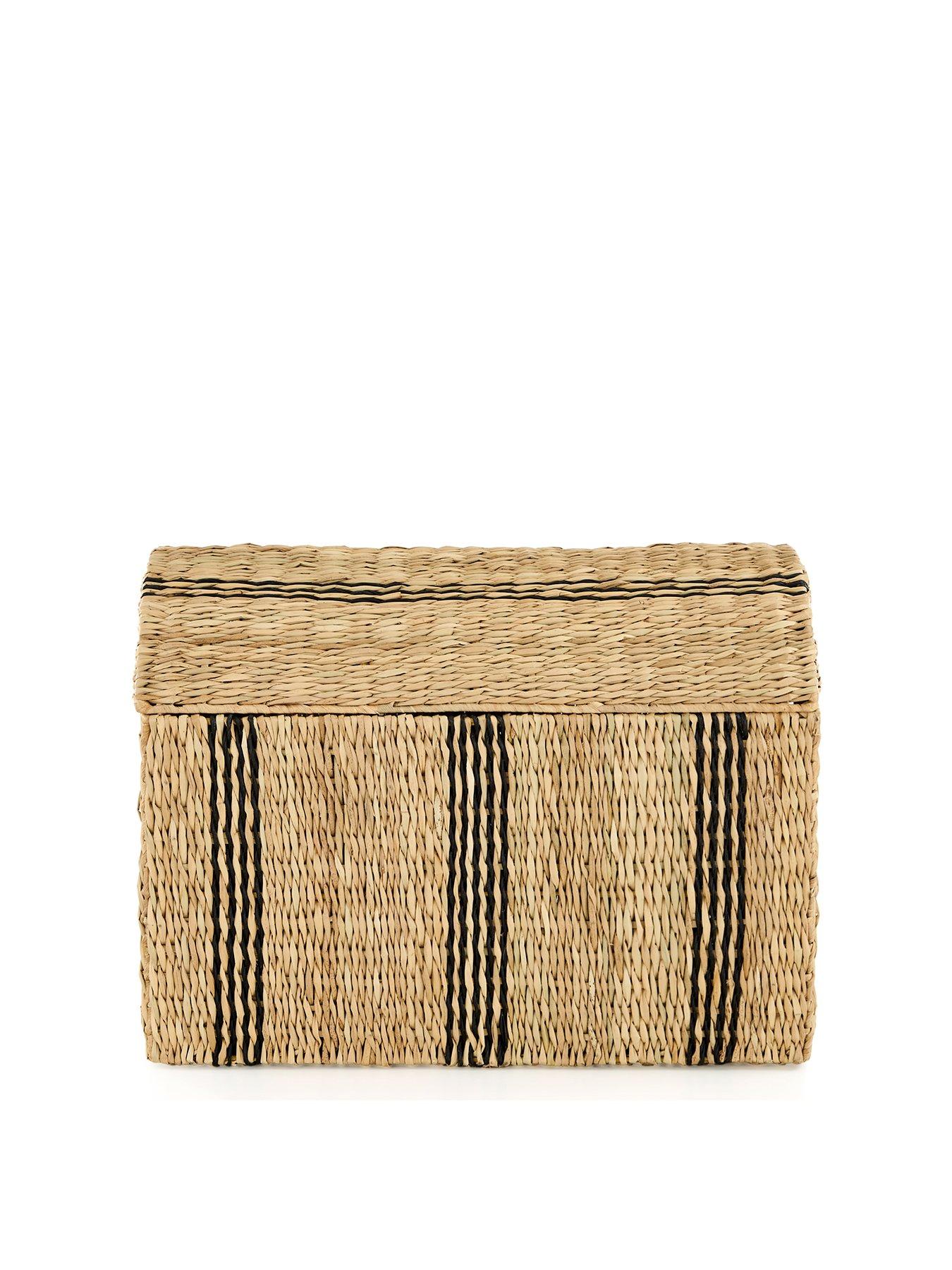  image of very-home-medium-striped-rattan-storage-chest