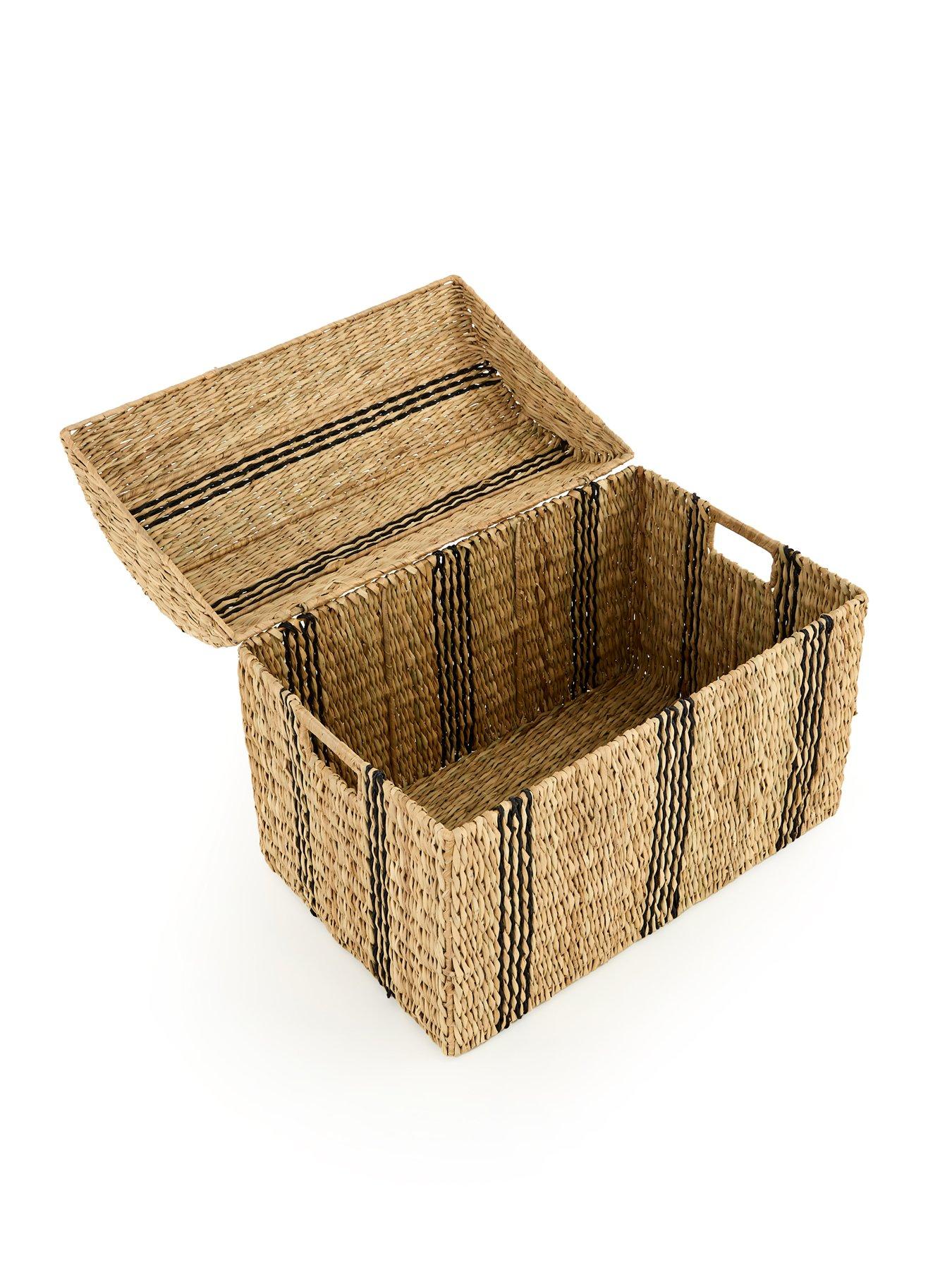  image of very-home-medium-striped-rattan-storage-chest
