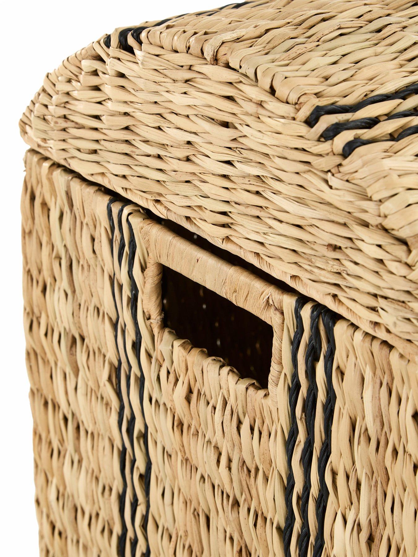  image of very-home-medium-striped-rattan-storage-chest
