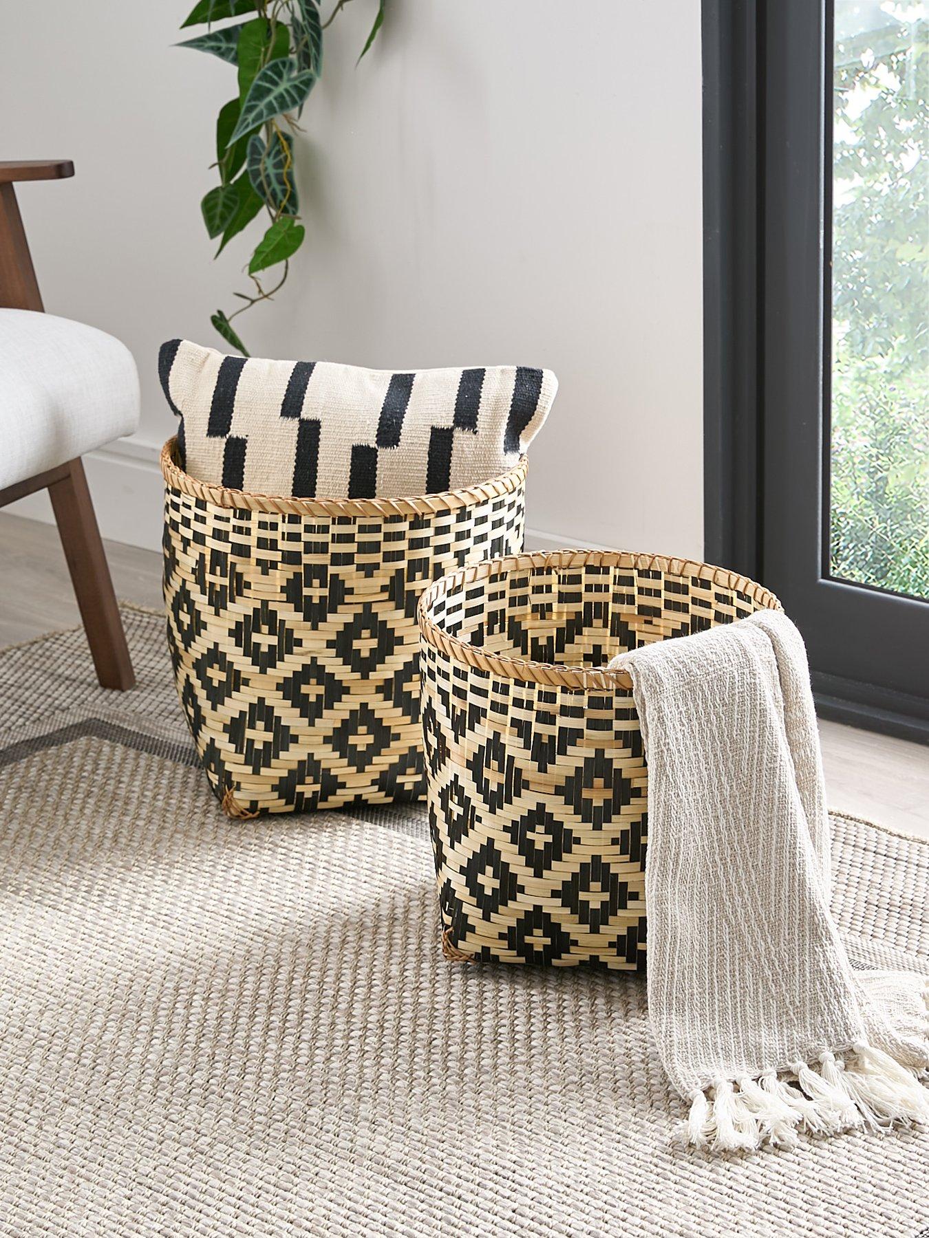 undefined Set of 2 Western Bamboo Baskets