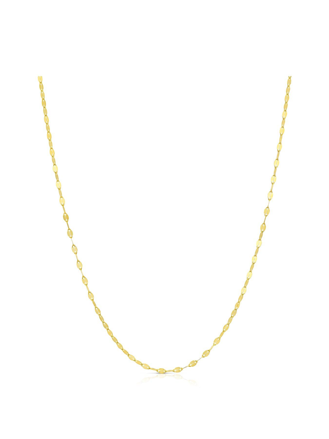 undefined 9ct Yellow Gold Necklace. Forzatina Adjustable 18+2" Chain Necklace