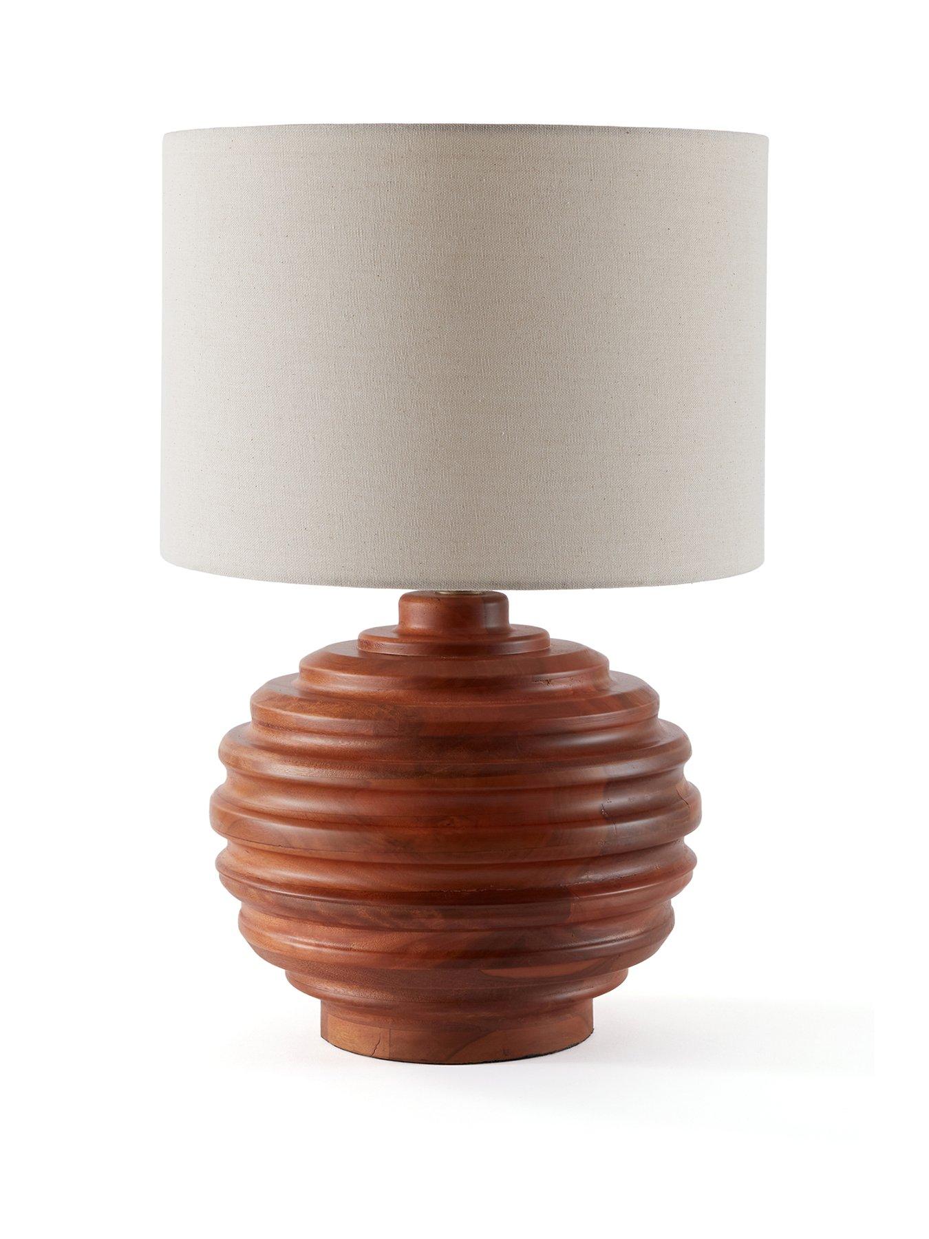  image of the-very-collection-wood-turned-table-lamp-walnut