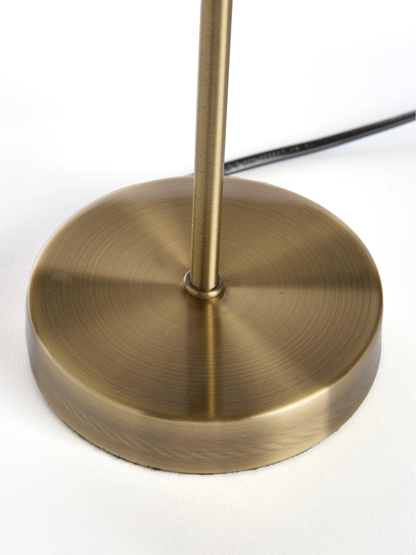 Image 5 of 6 of Very Home Metal Table Lamp with Dark Rattan Shade