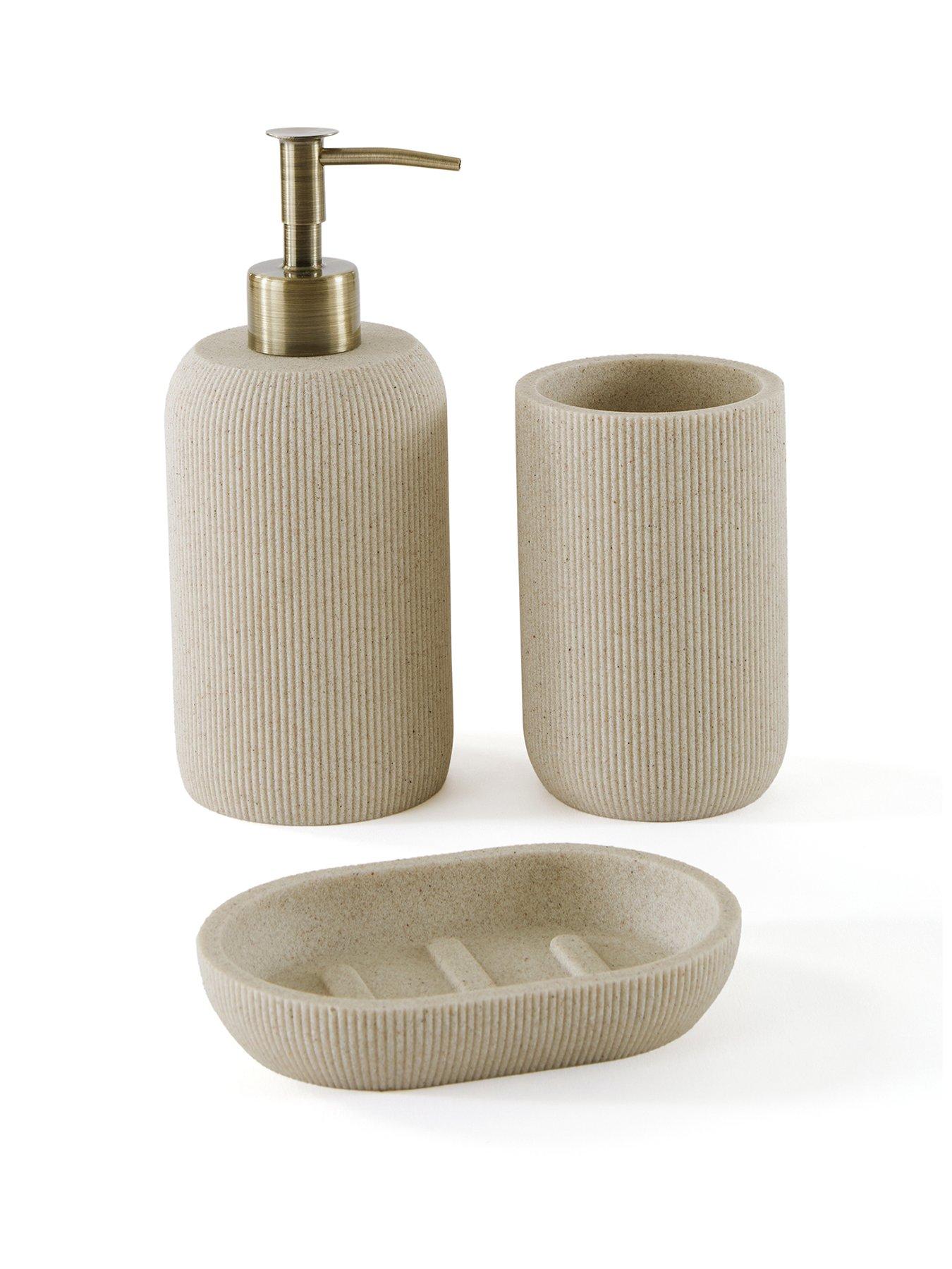 Image 2 of 5 of Michelle Keegan Home 3 Piece Ribbed Bathroom Set