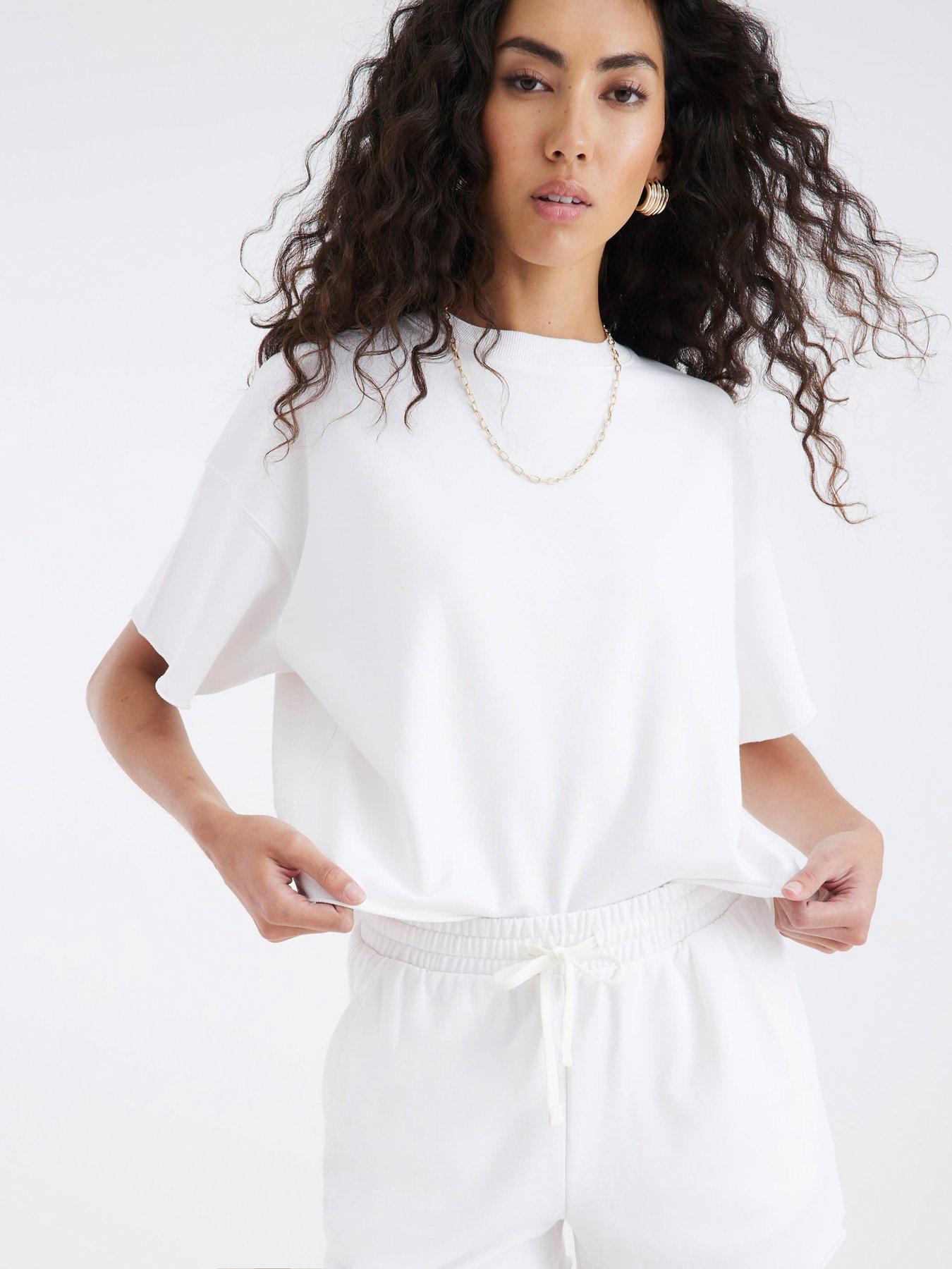 undefined Loopback Rib Panel T-Shirt - White