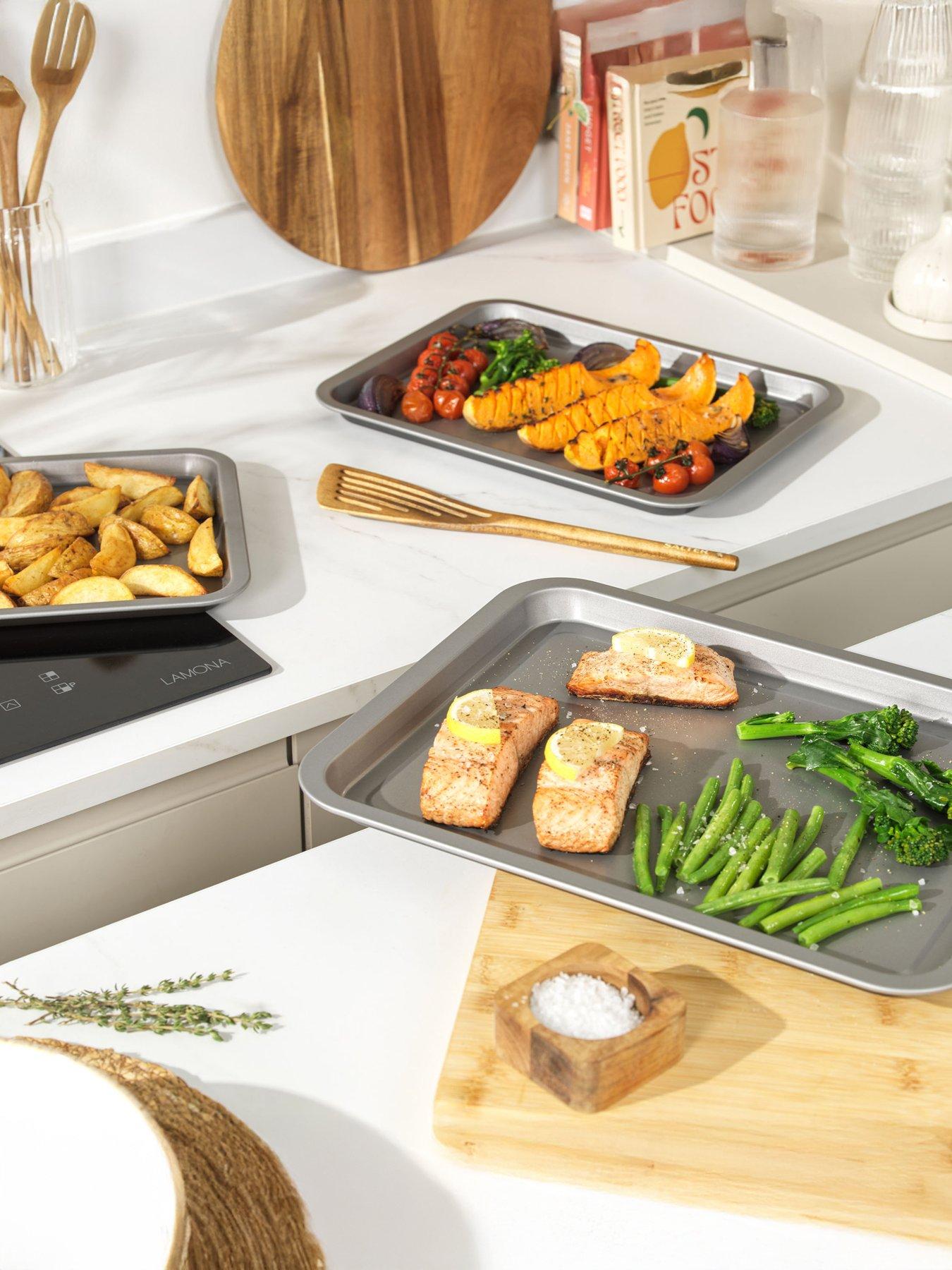 Image 1 of 7 of Salter Essentials 3-Piece Stackable Baking Tray Set
