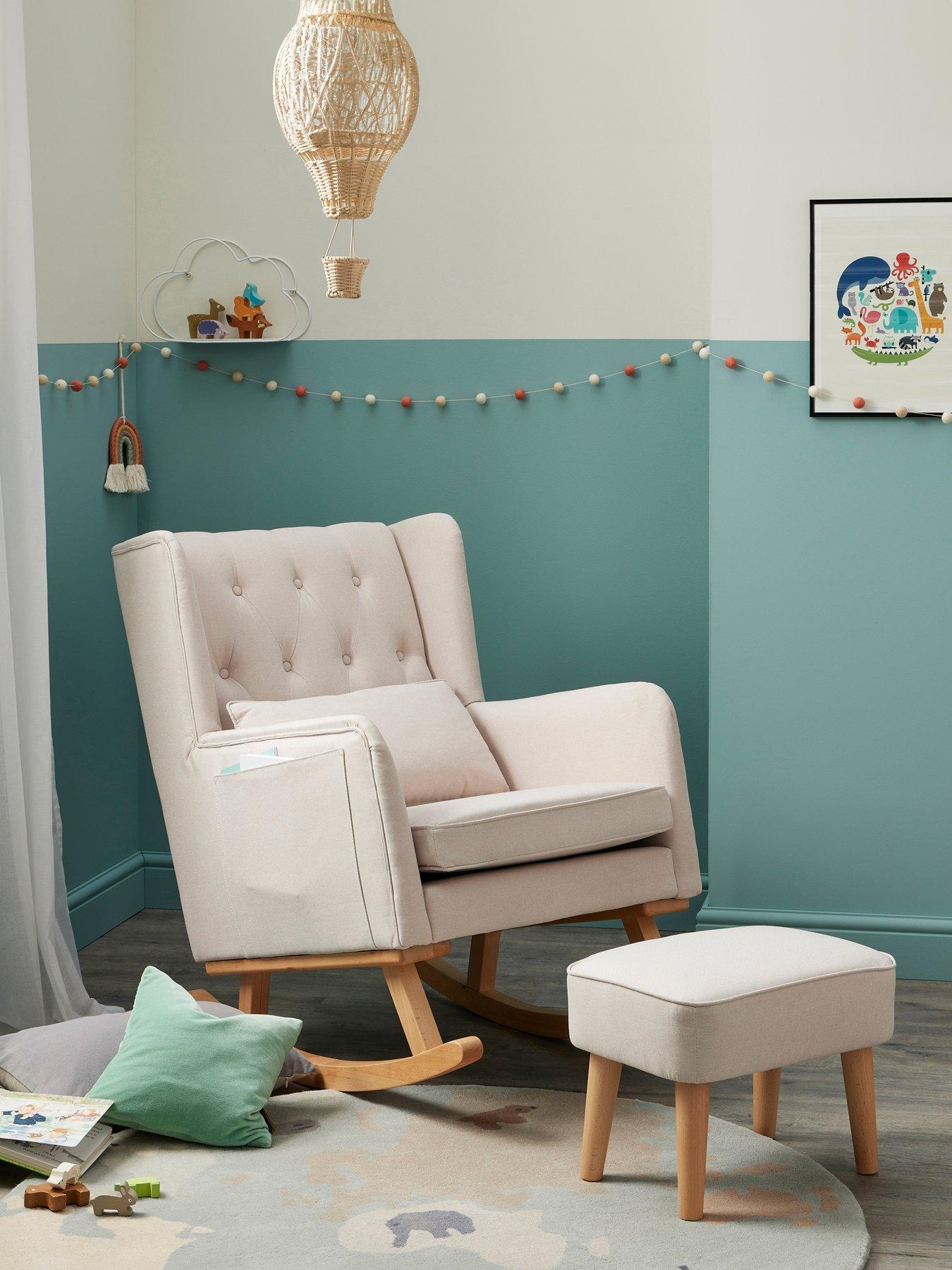 Babymore Lux Nursing Chair with Stool - Cream