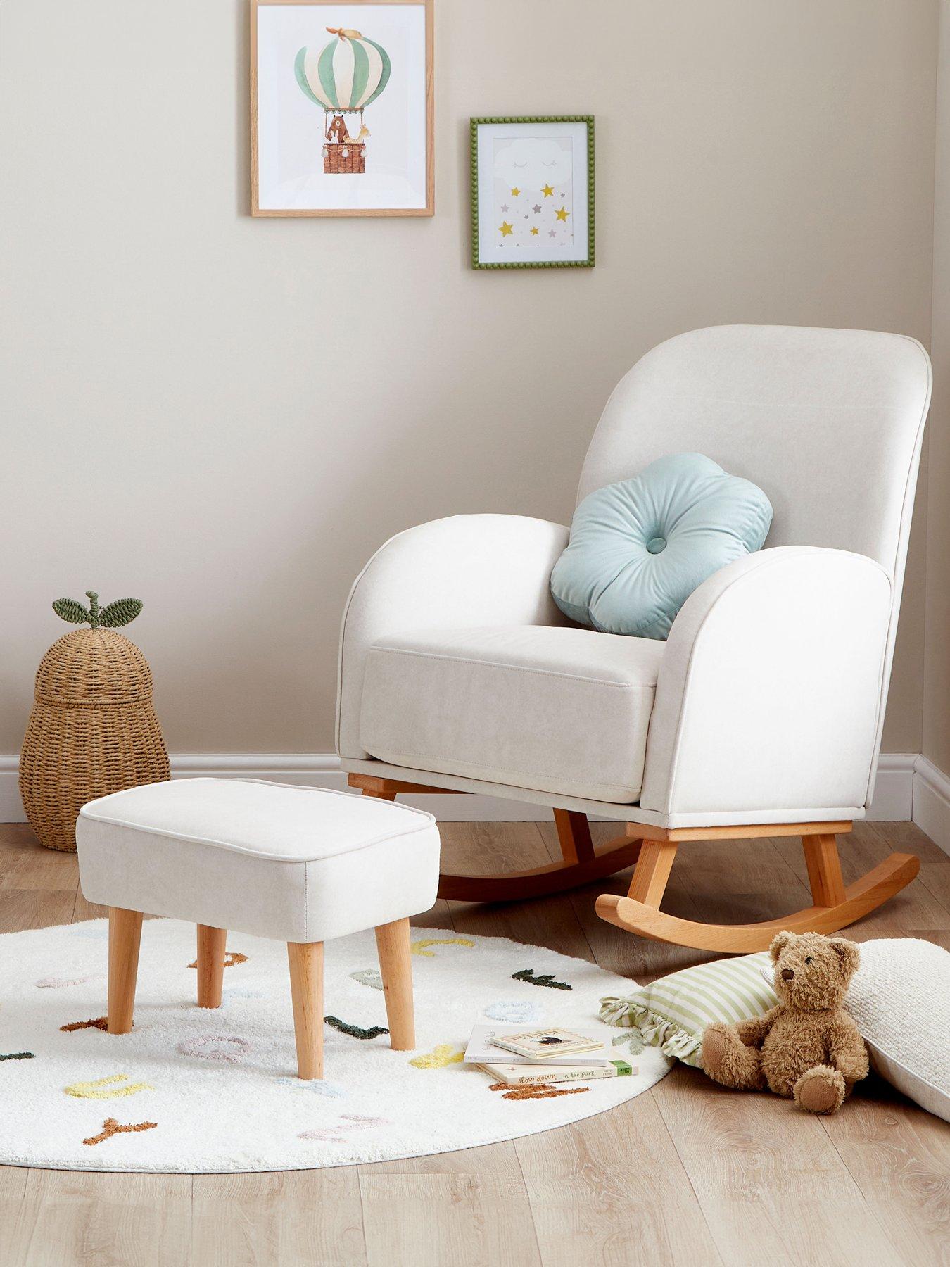 Babymore Freya Nursing Chair with Stool - Cream