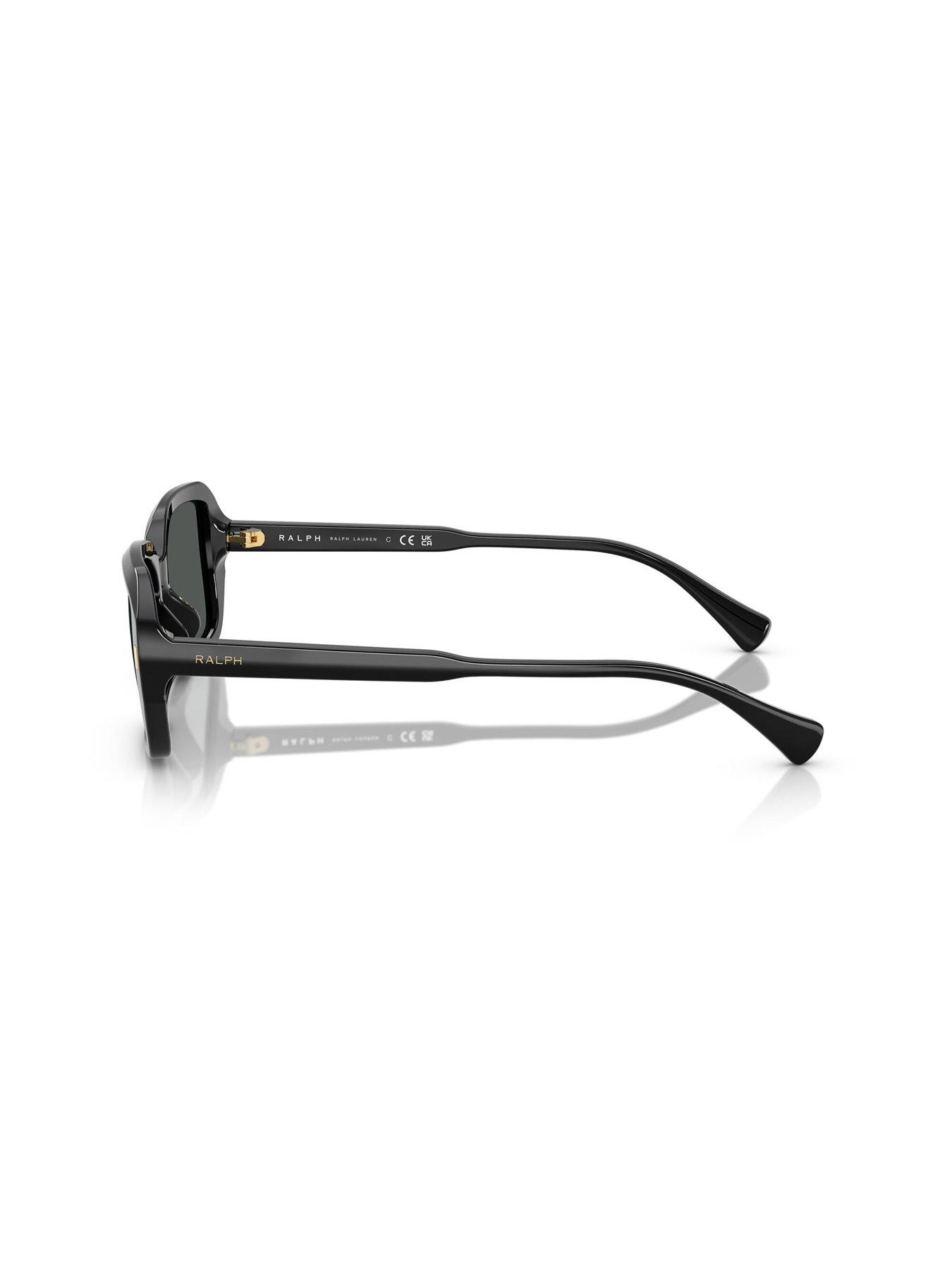 Image 2 of 4 of Ralph Shallow Rectangle Sunglasses- Black