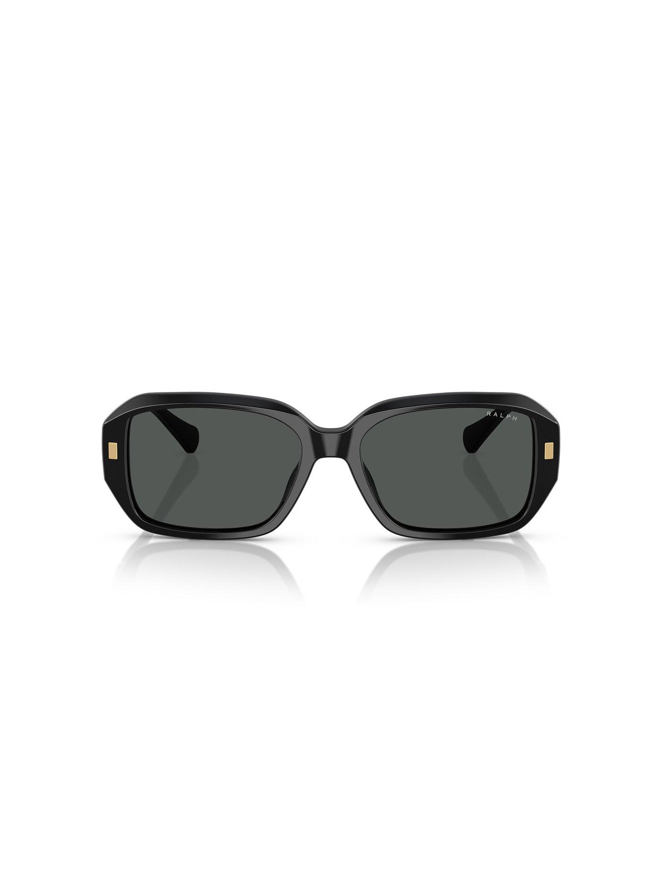 Image 3 of 4 of Ralph Shallow Rectangle Sunglasses- Black