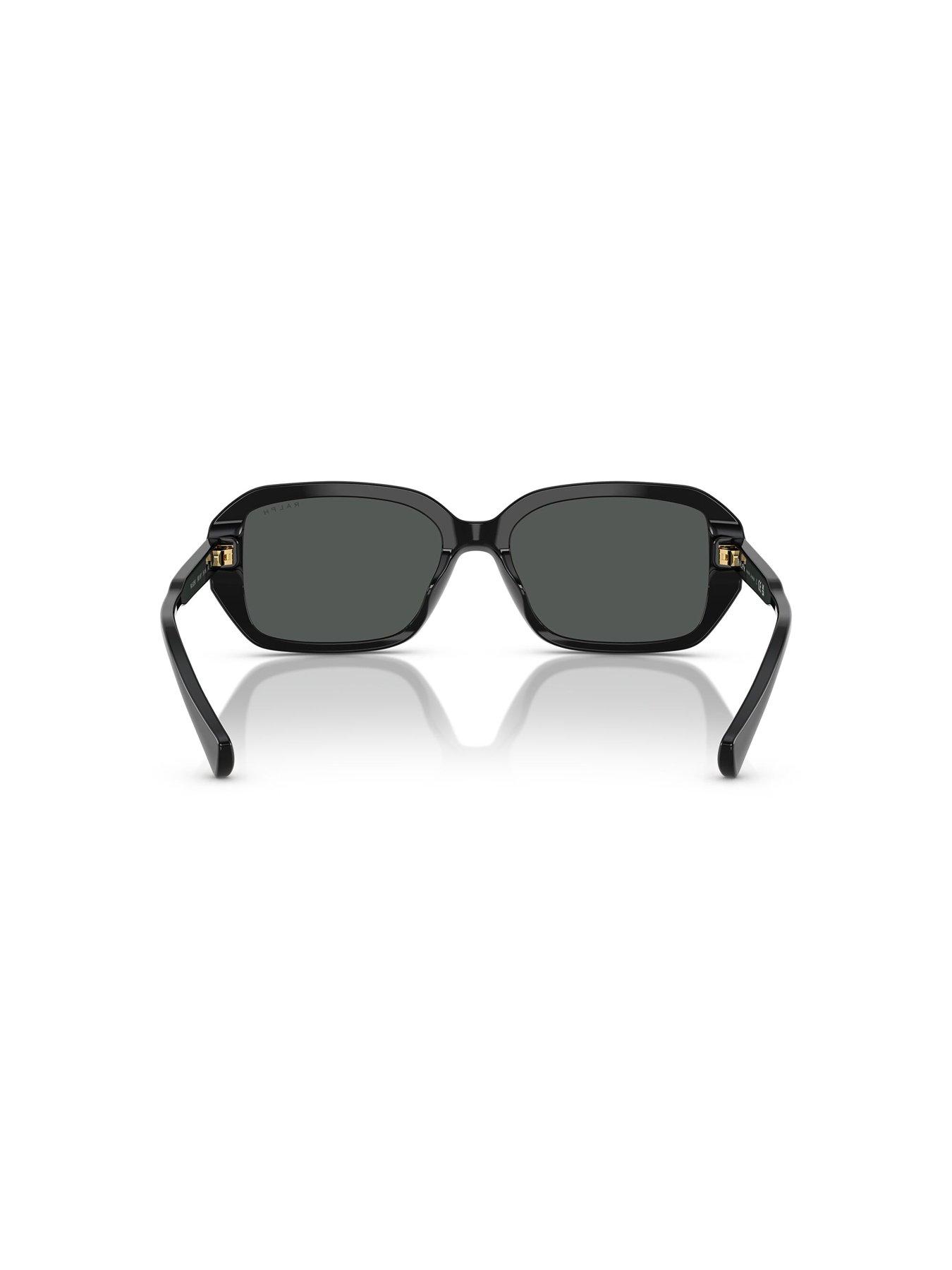 Image 4 of 4 of Ralph Shallow Rectangle Sunglasses- Black
