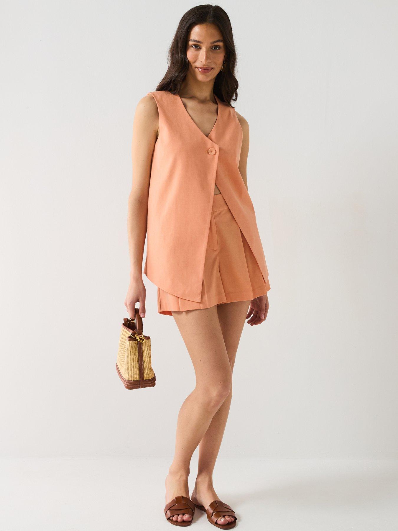  image of vero-moda-longline-waistcoat-orange
