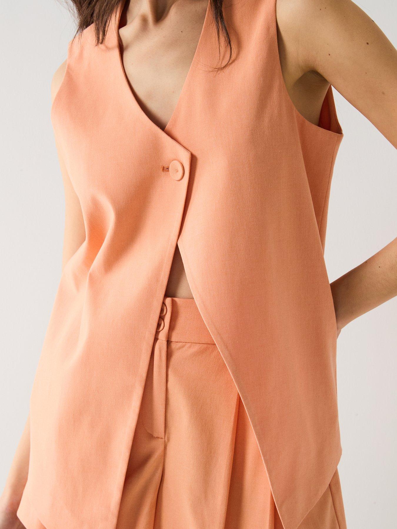  image of vero-moda-longline-waistcoat-orange