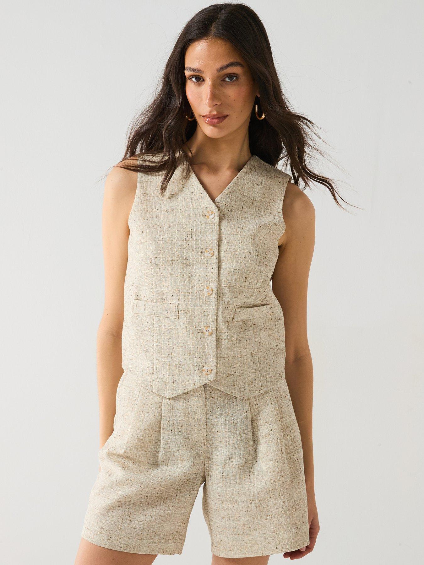 vero-moda-short-button-down-waistcoat-multi