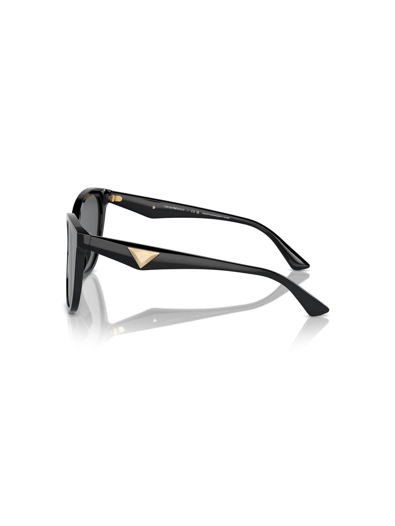 Image 2 of 4 of Emporio Armani 0ea4222u Butterfly Sunglasses Shiny Black Frame With Dark Grey Lens