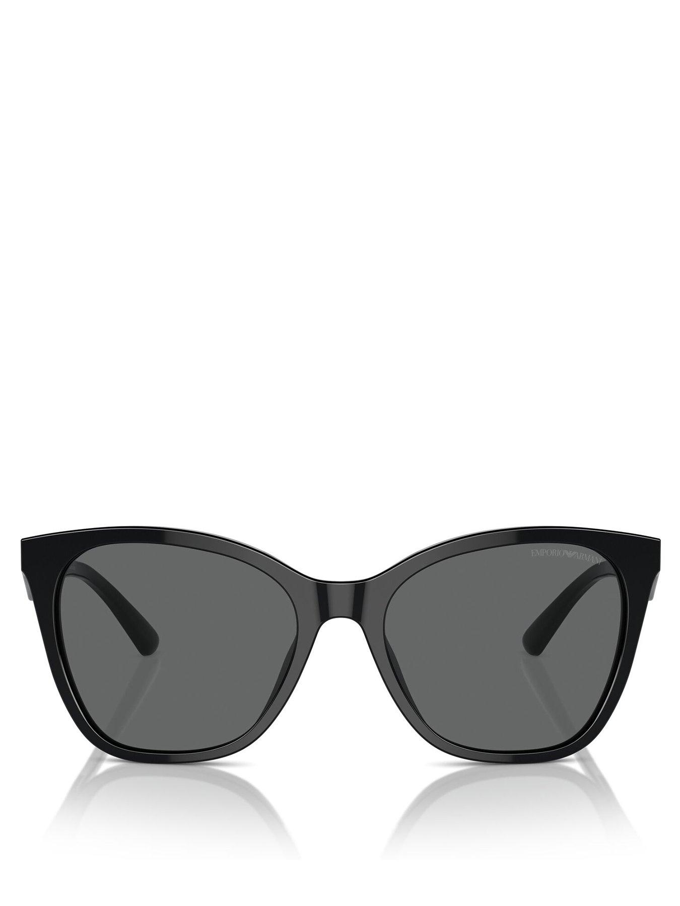 Image 3 of 4 of Emporio Armani 0ea4222u Butterfly Sunglasses Shiny Black Frame With Dark Grey Lens