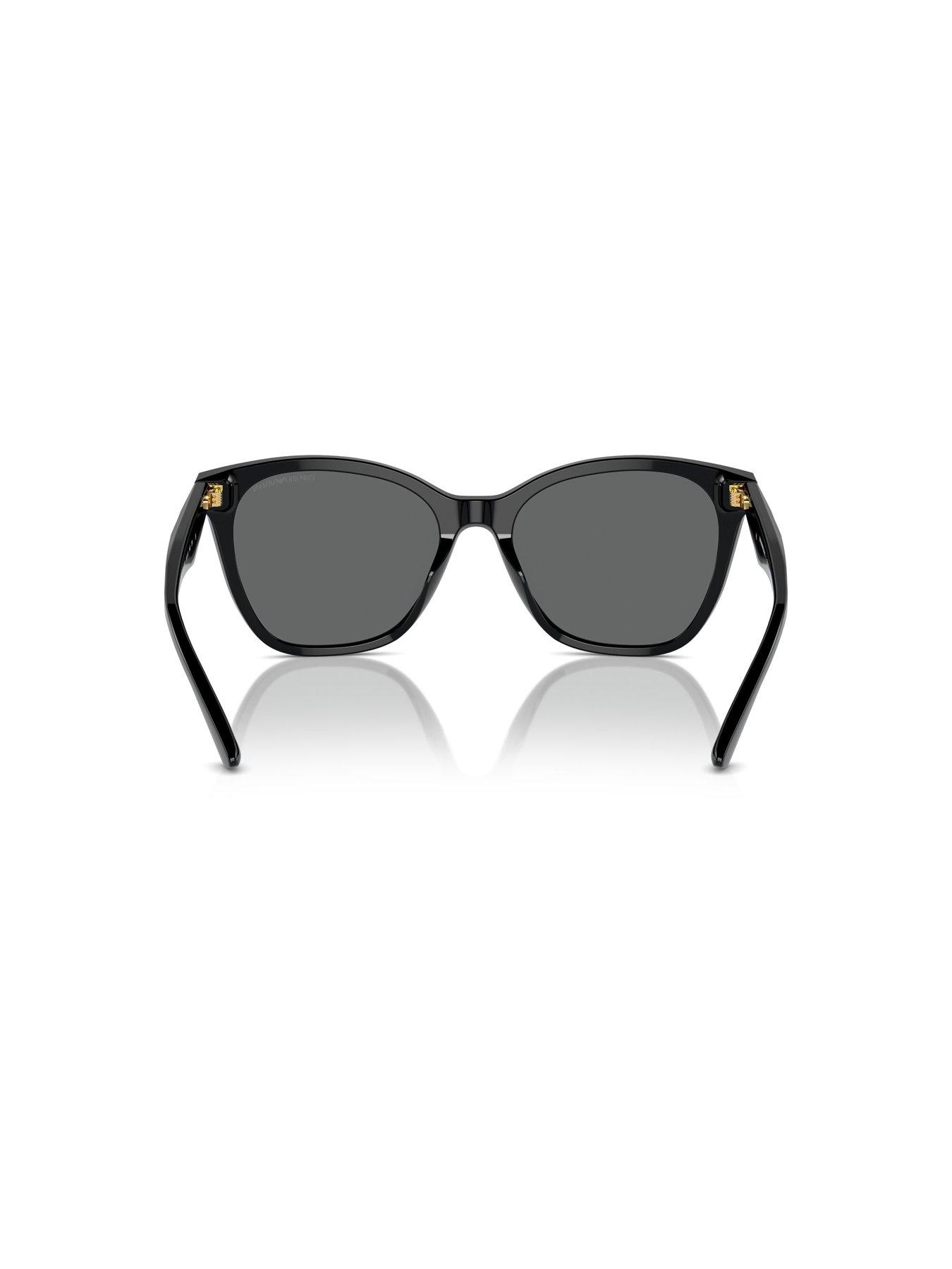 Image 4 of 4 of Emporio Armani 0ea4222u Butterfly Sunglasses Shiny Black Frame With Dark Grey Lens
