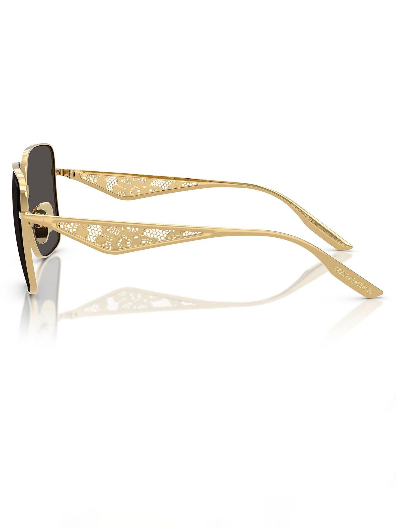  image of dolce-gabbana-square-sunglasses-gold
