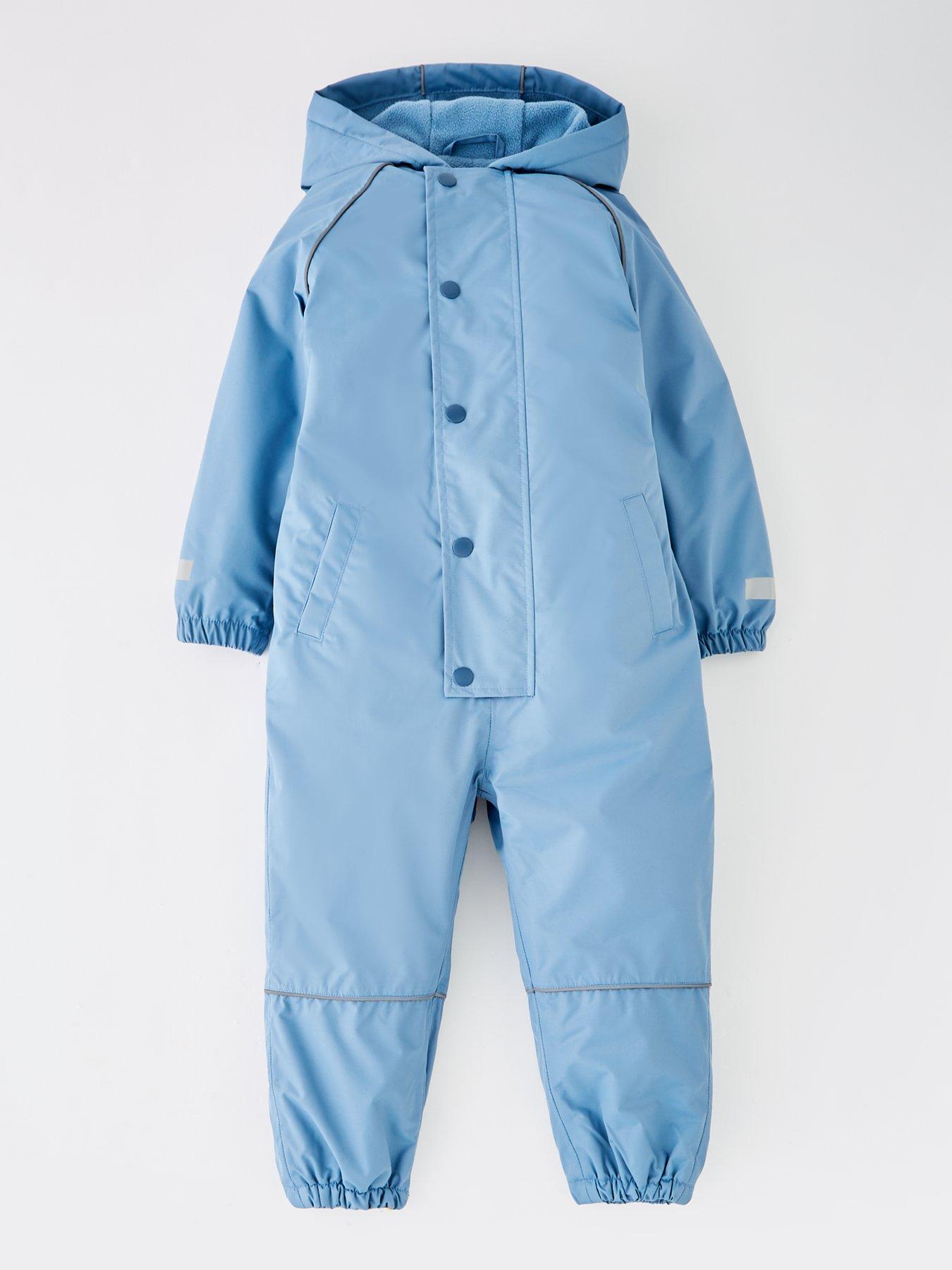 undefined Boys Fleece Lines Puddlesuit - Blue