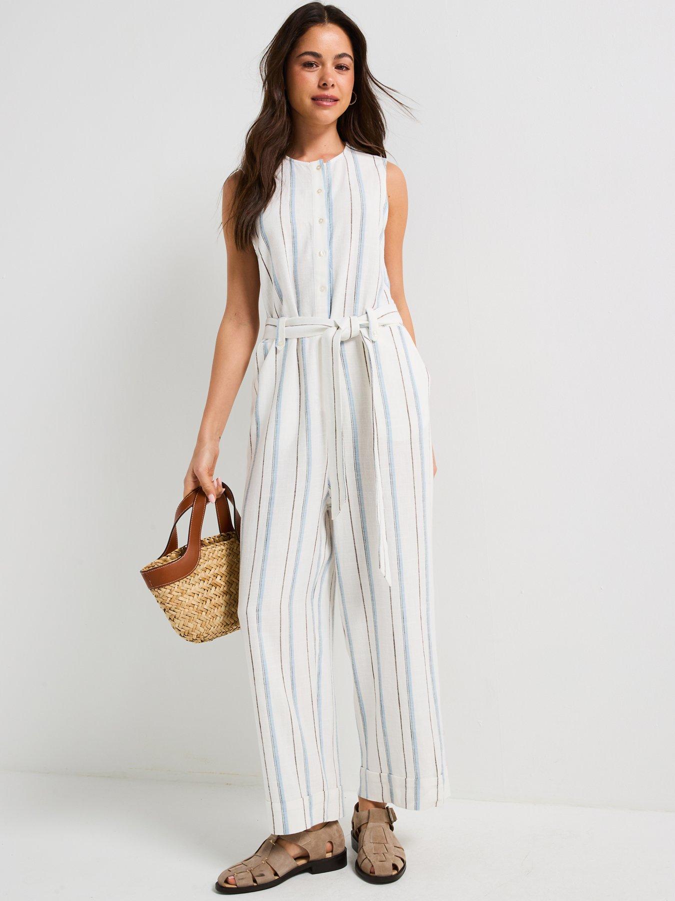Only Linen Belted Jumpsuit - Multi