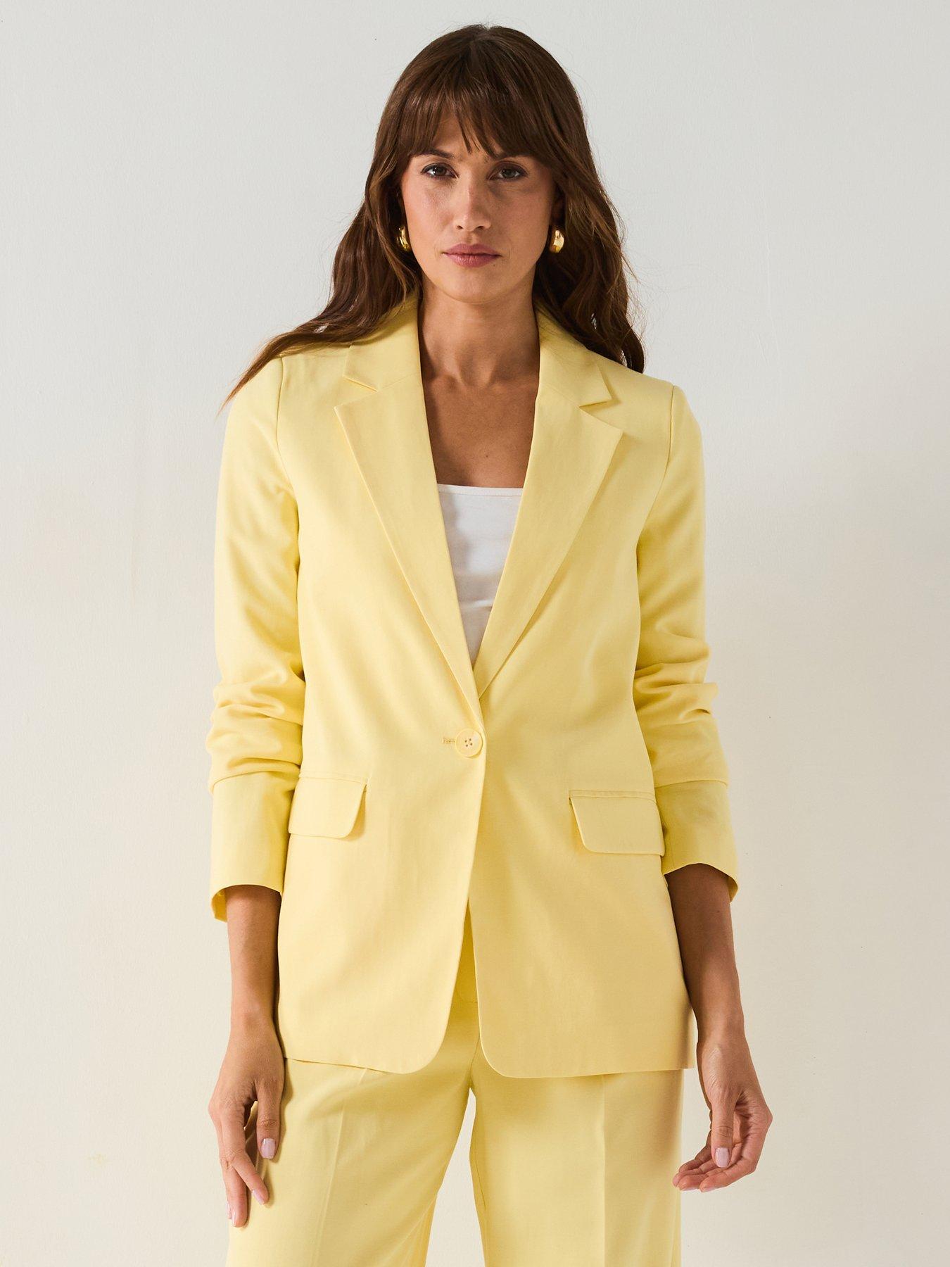 undefined Loose Fit Blazer - Yellow