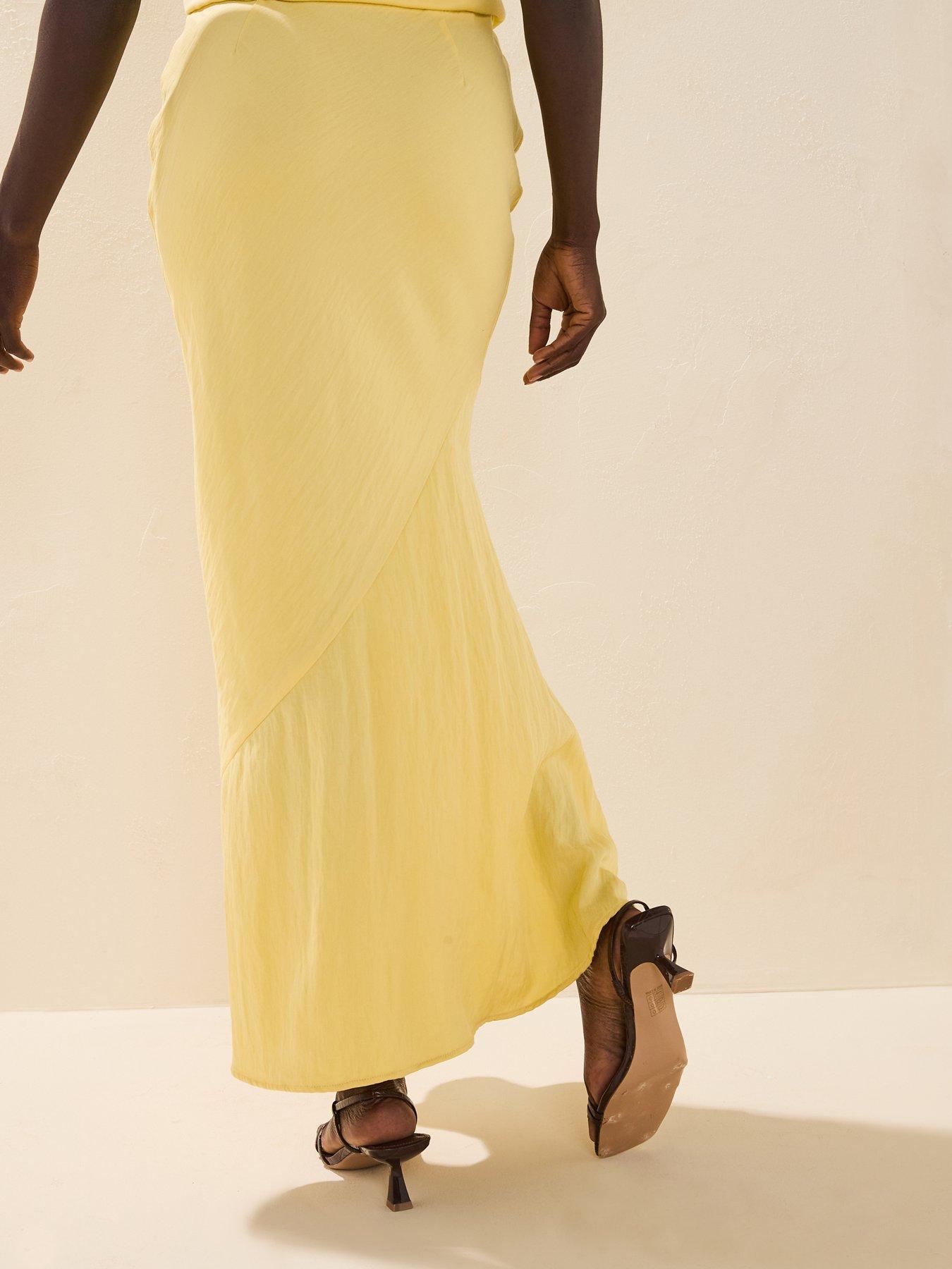 Image 2 of 6 of Rouge High Rise Maxi Skirt - Yellow