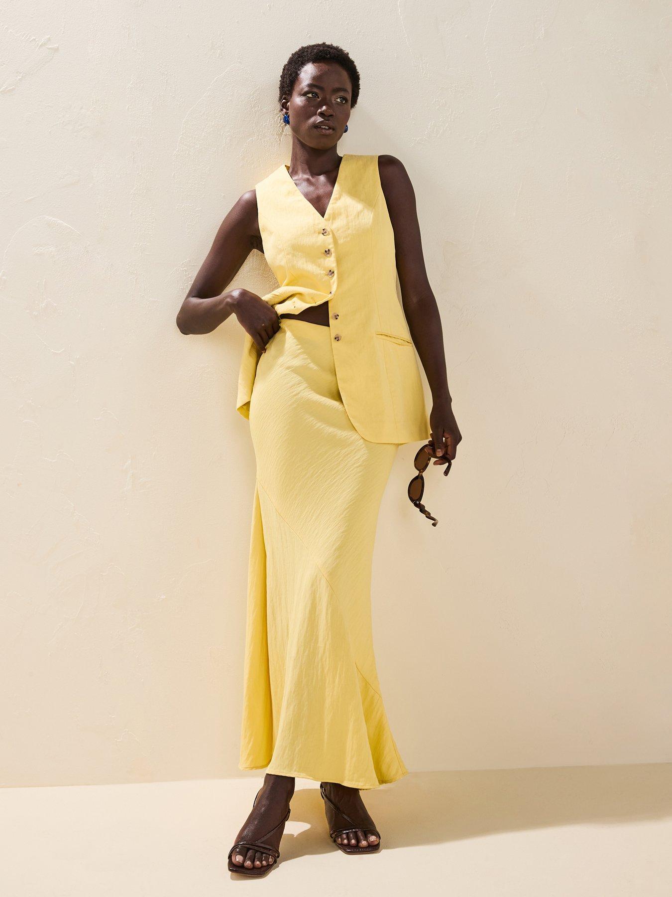 Image 3 of 6 of Rouge High Rise Maxi Skirt - Yellow