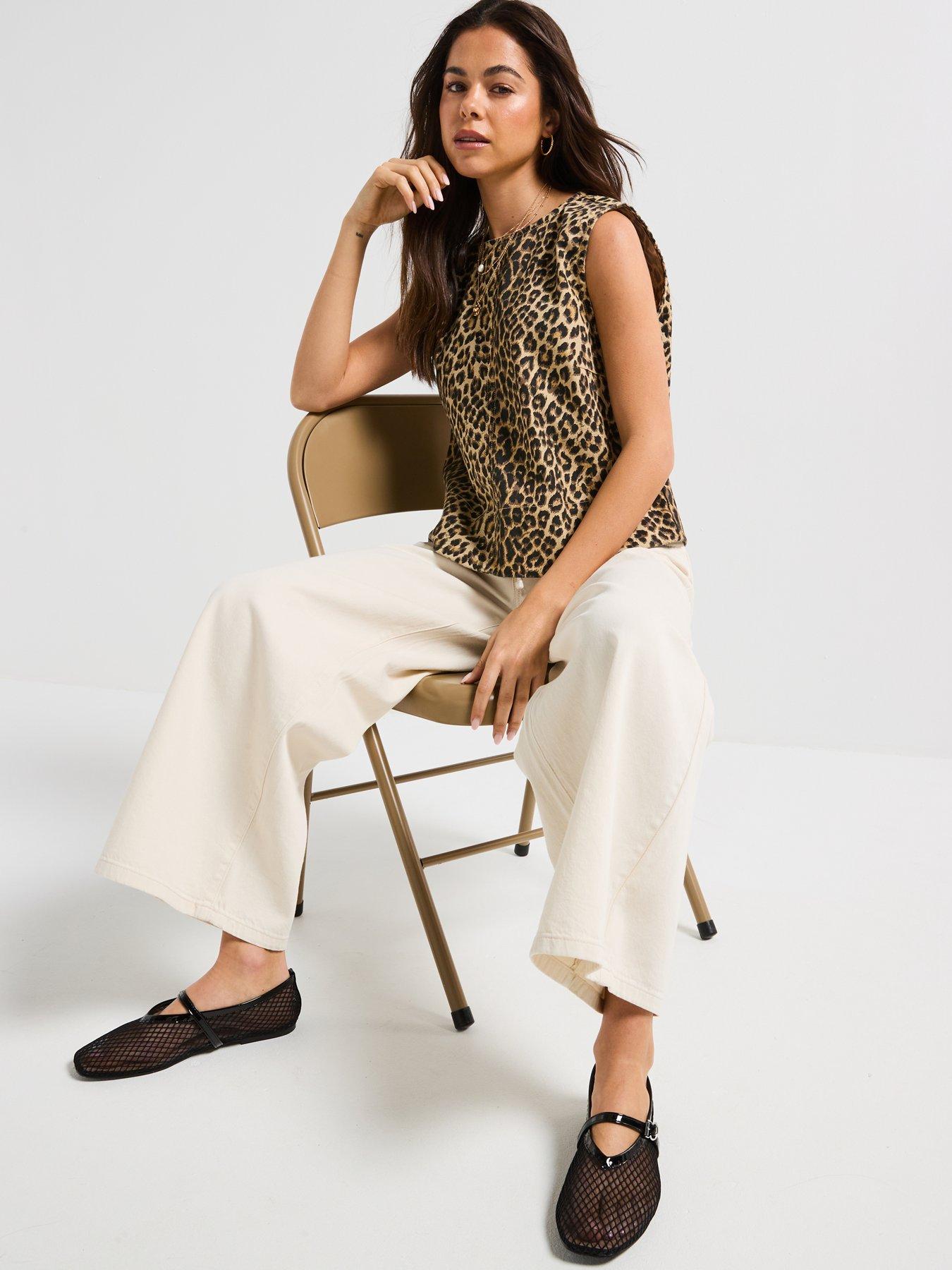 Image 4 of 6 of PIECES Leopard Print Top - Multi