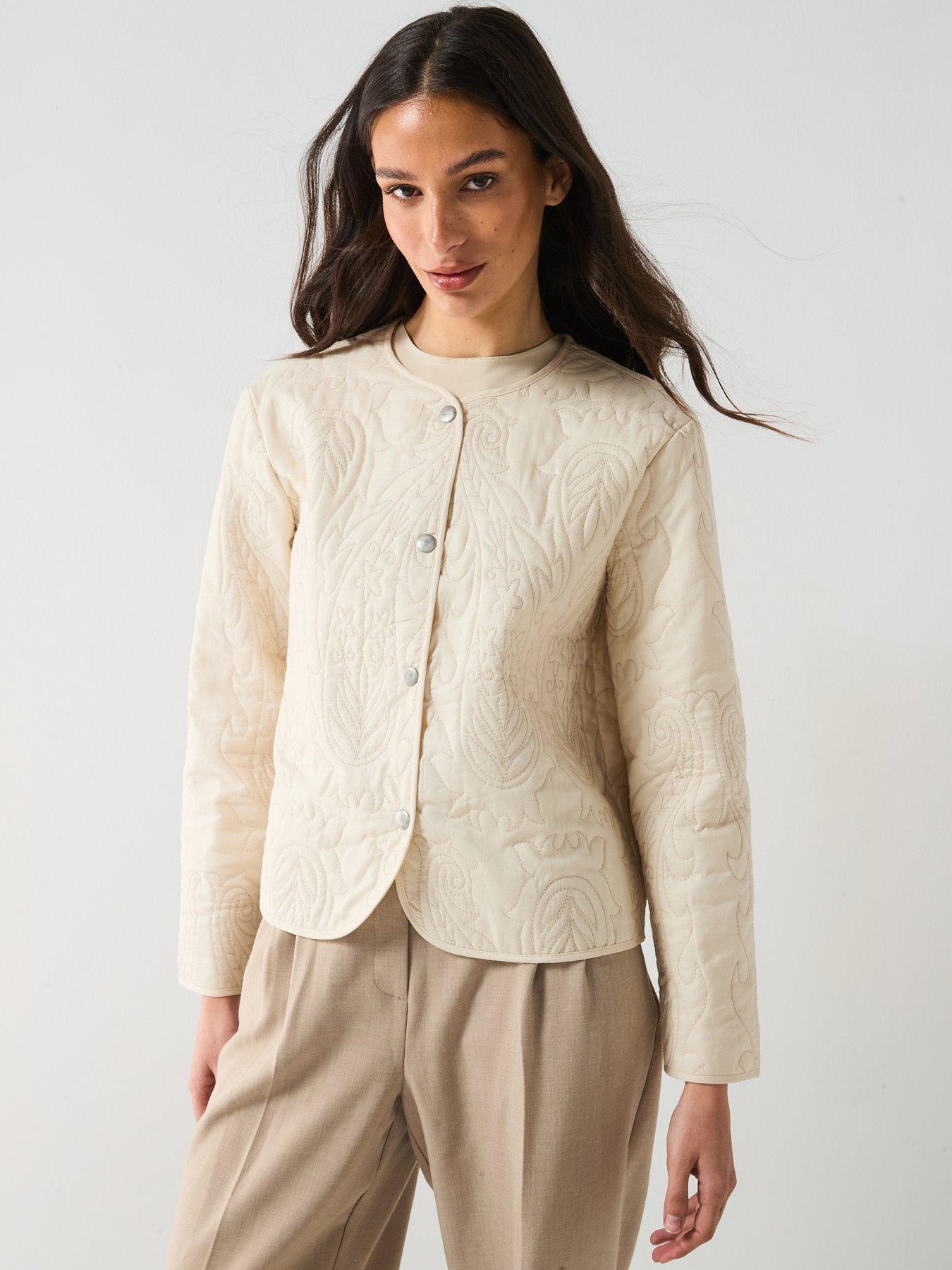undefined Quilted Shacket - Cream