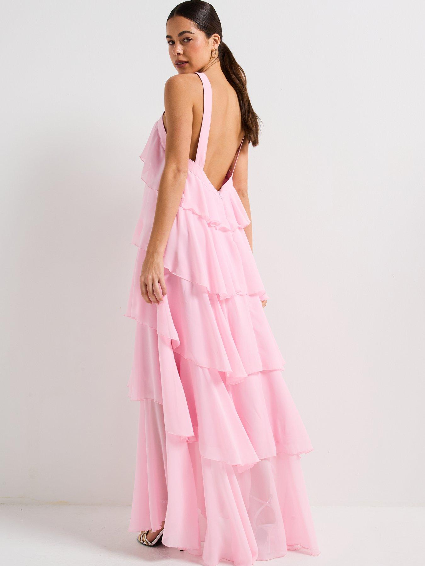  image of vero-moda-ruffle-halter-neck-maxi-dress-pink