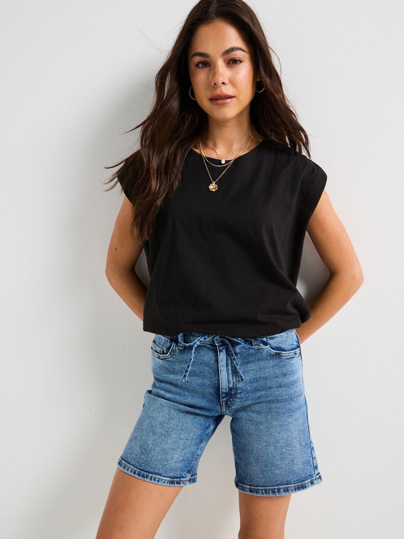 JDY Short Sleeve Bubble Top - Black