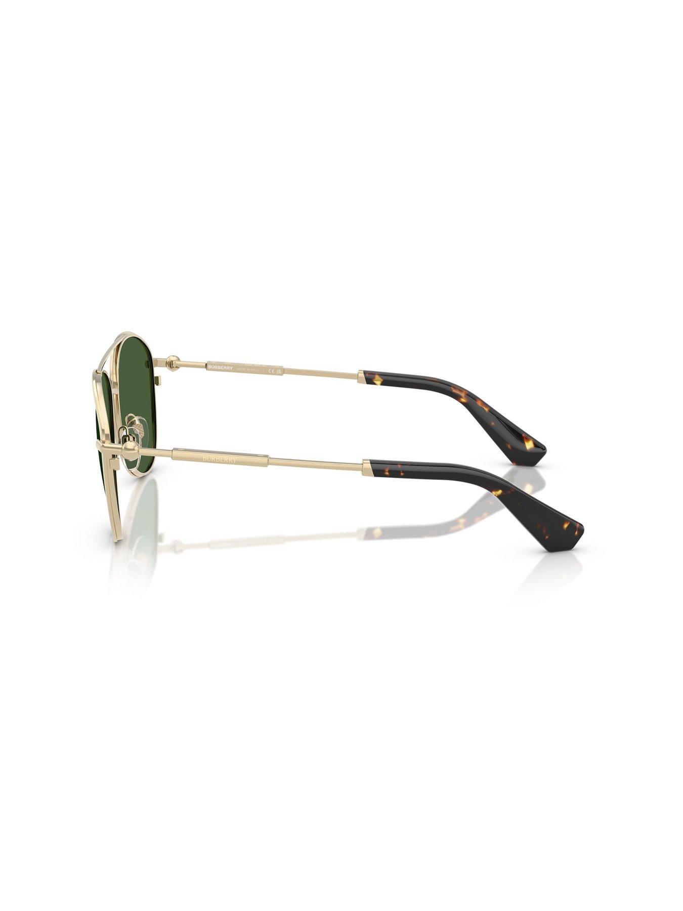  image of burberry-0be3157-pilot-sunglasses-gold