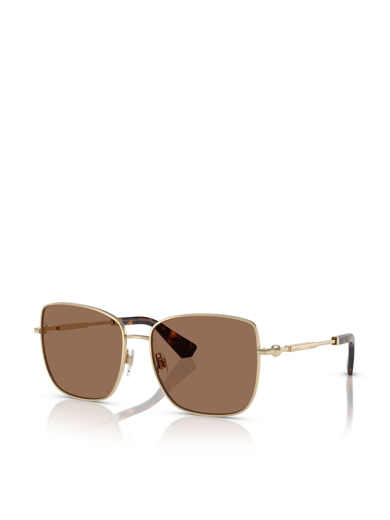 Image 1 of 4 of Burberry Square Sunglasses With Gold Metal Frame