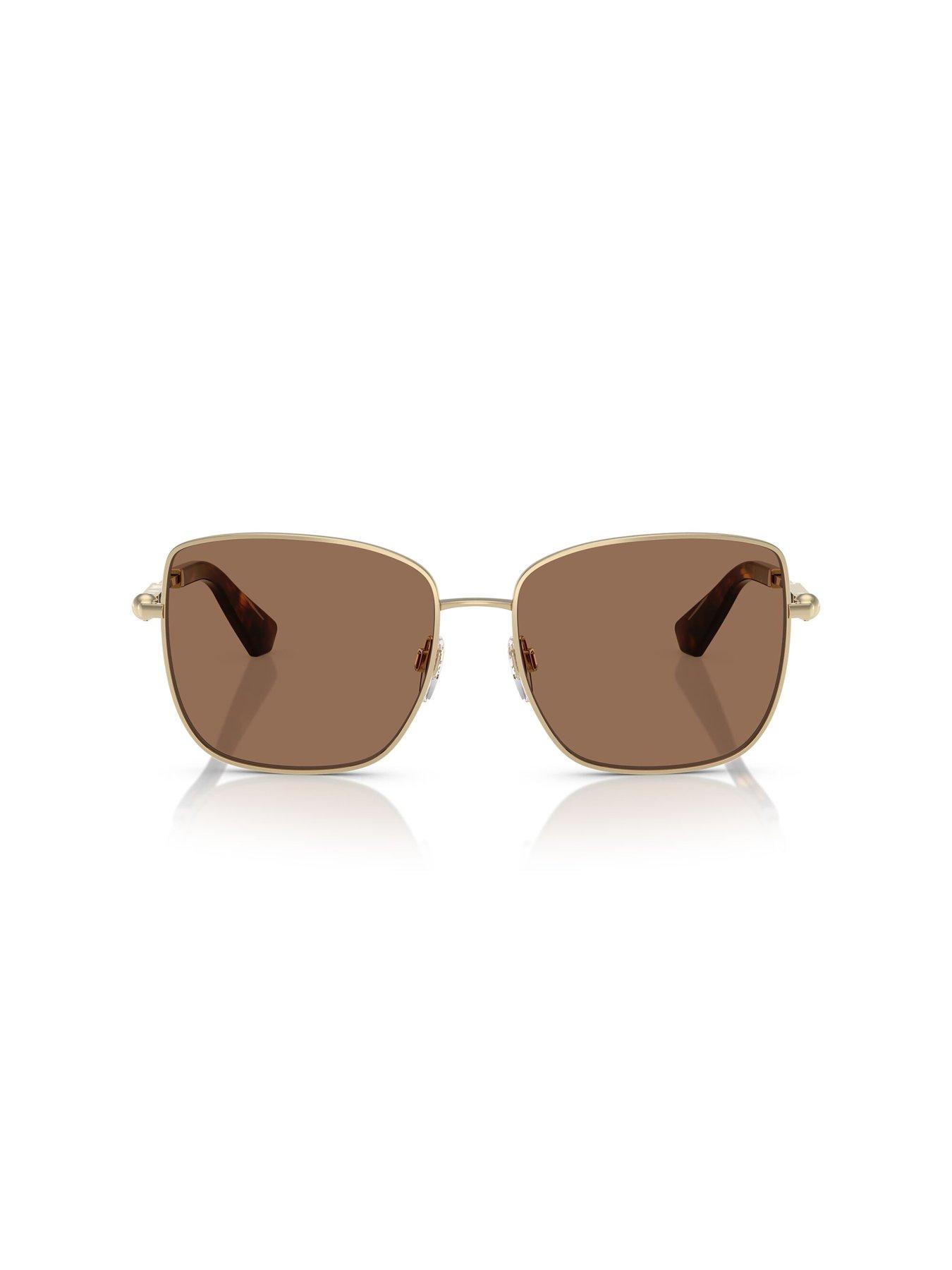 Image 3 of 4 of Burberry Square Sunglasses With Gold Metal Frame