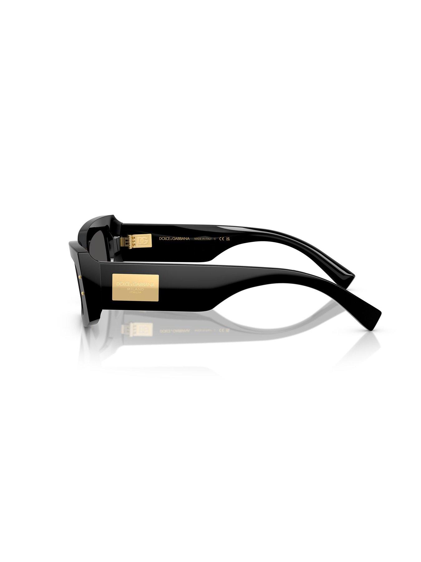  image of dolce-gabbana-rectangle-sunglasses-black