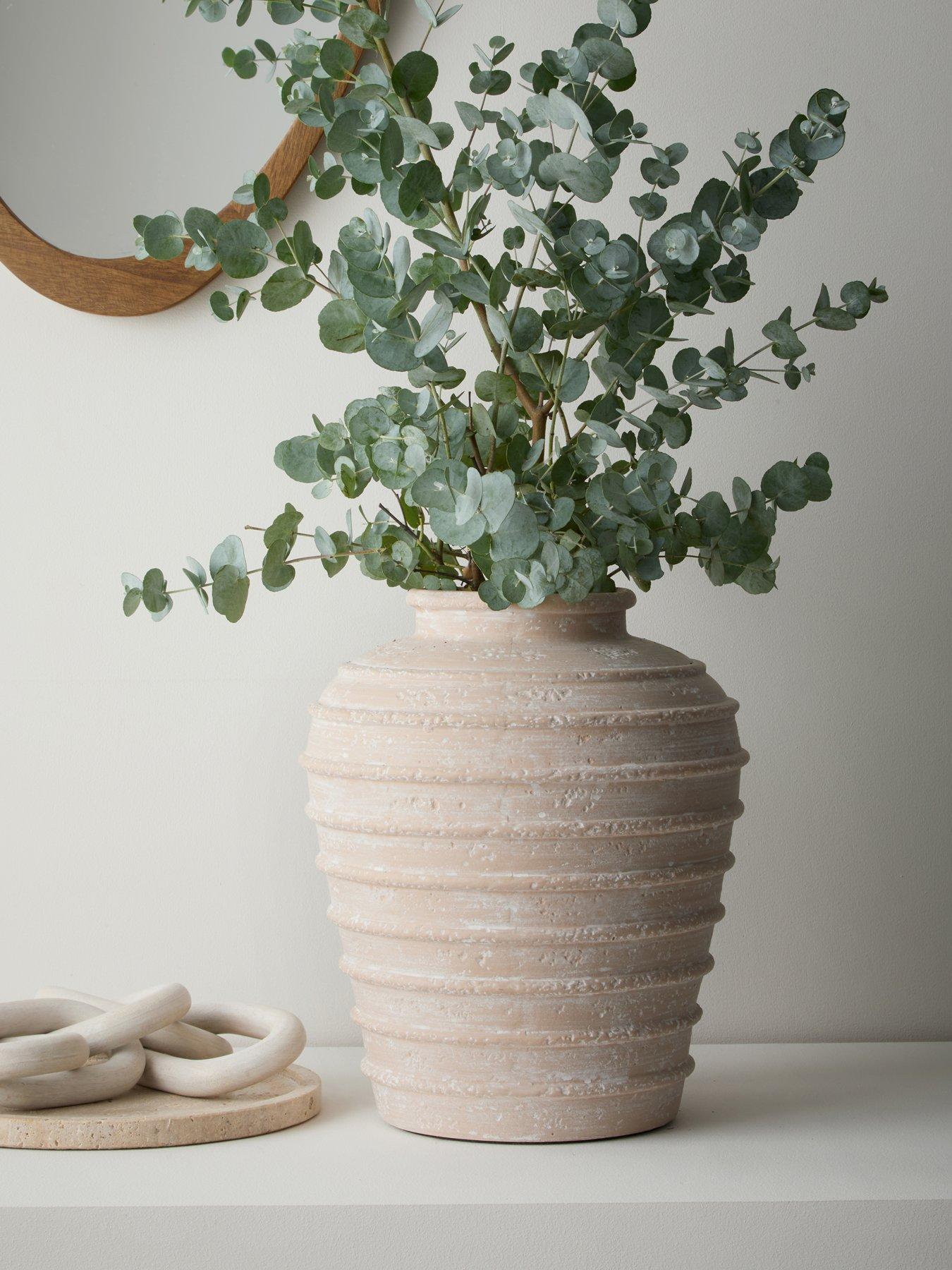 undefined Ribbed Ceramic Urn Vase
