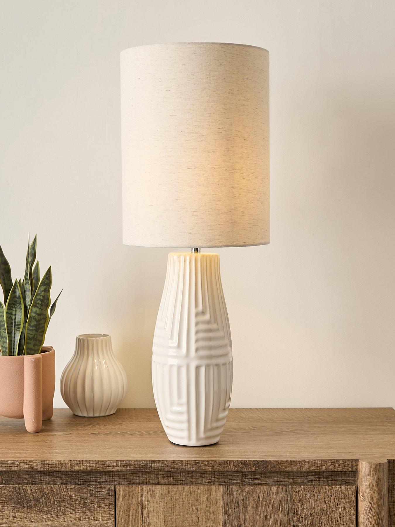 undefined Abstract Stripe Ceramic Table Lamp