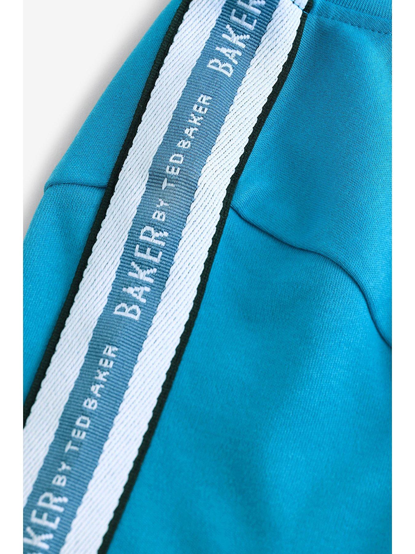  image of ted-baker-logo-stripe-t-shirt-blue