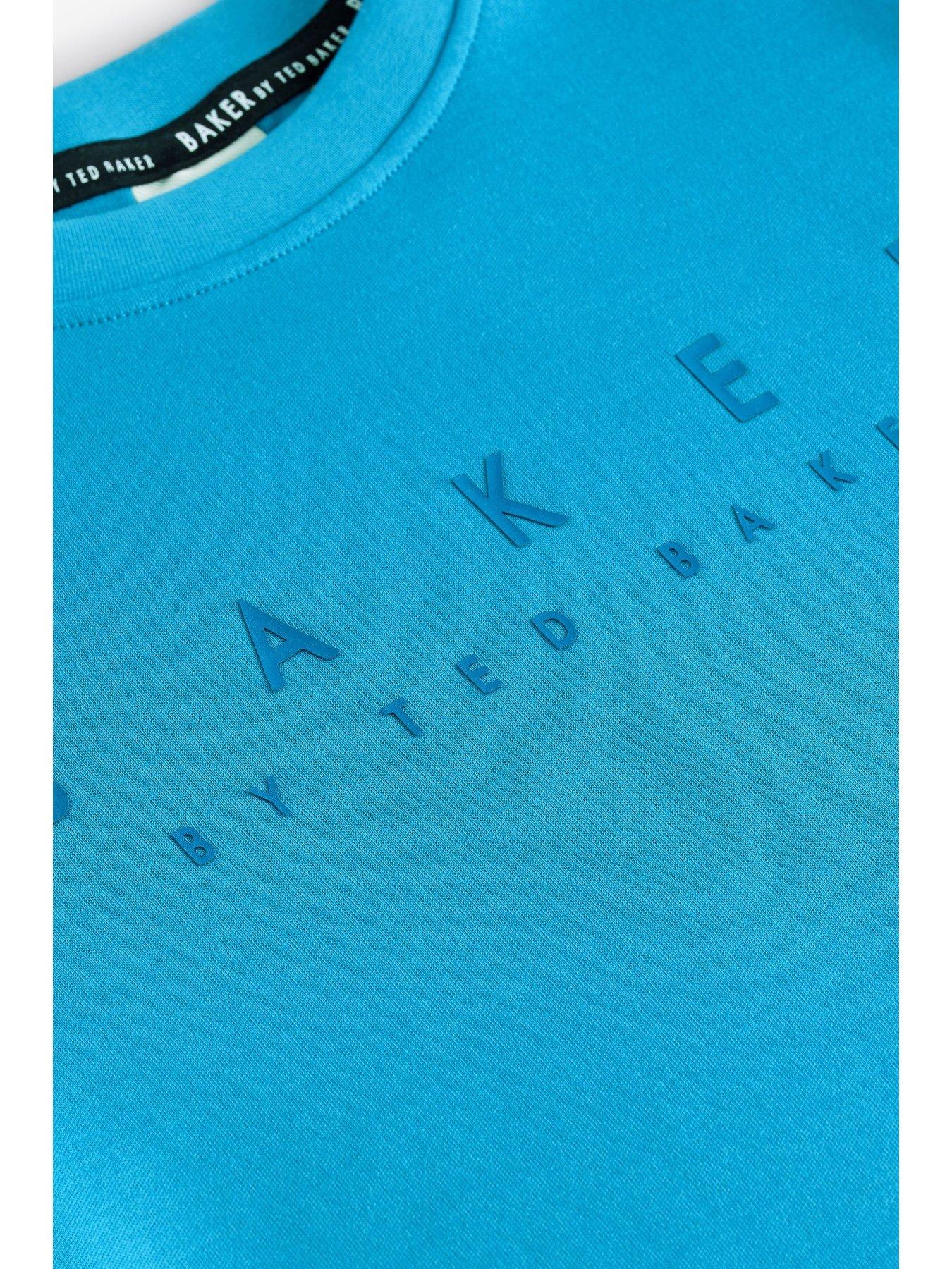  image of ted-baker-logo-stripe-t-shirt-blue