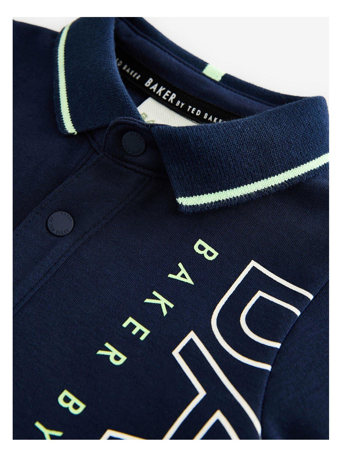  image of ted-baker-baby-graphic-romper-navy