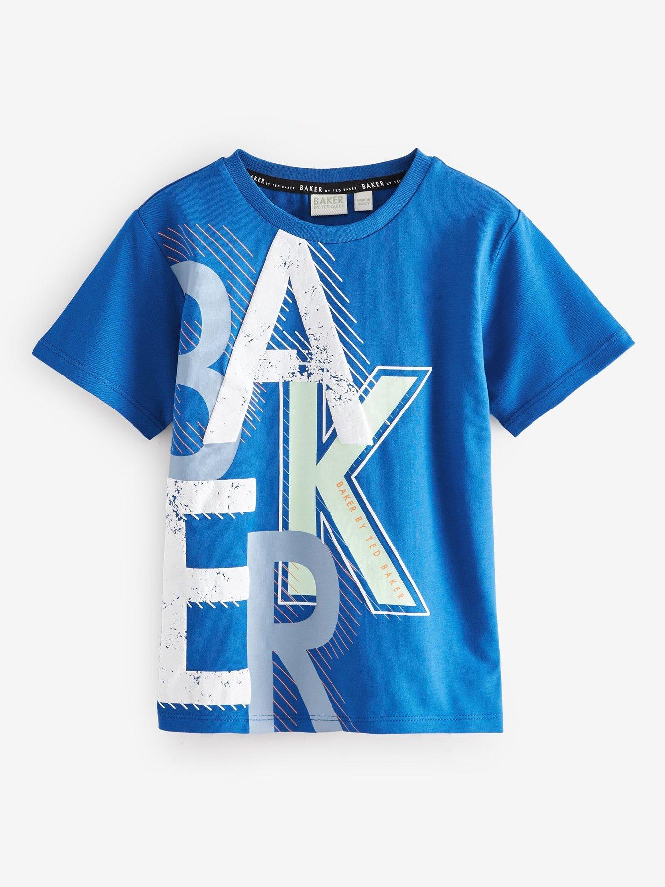front image of ted-baker-logo-t-shirt-blue