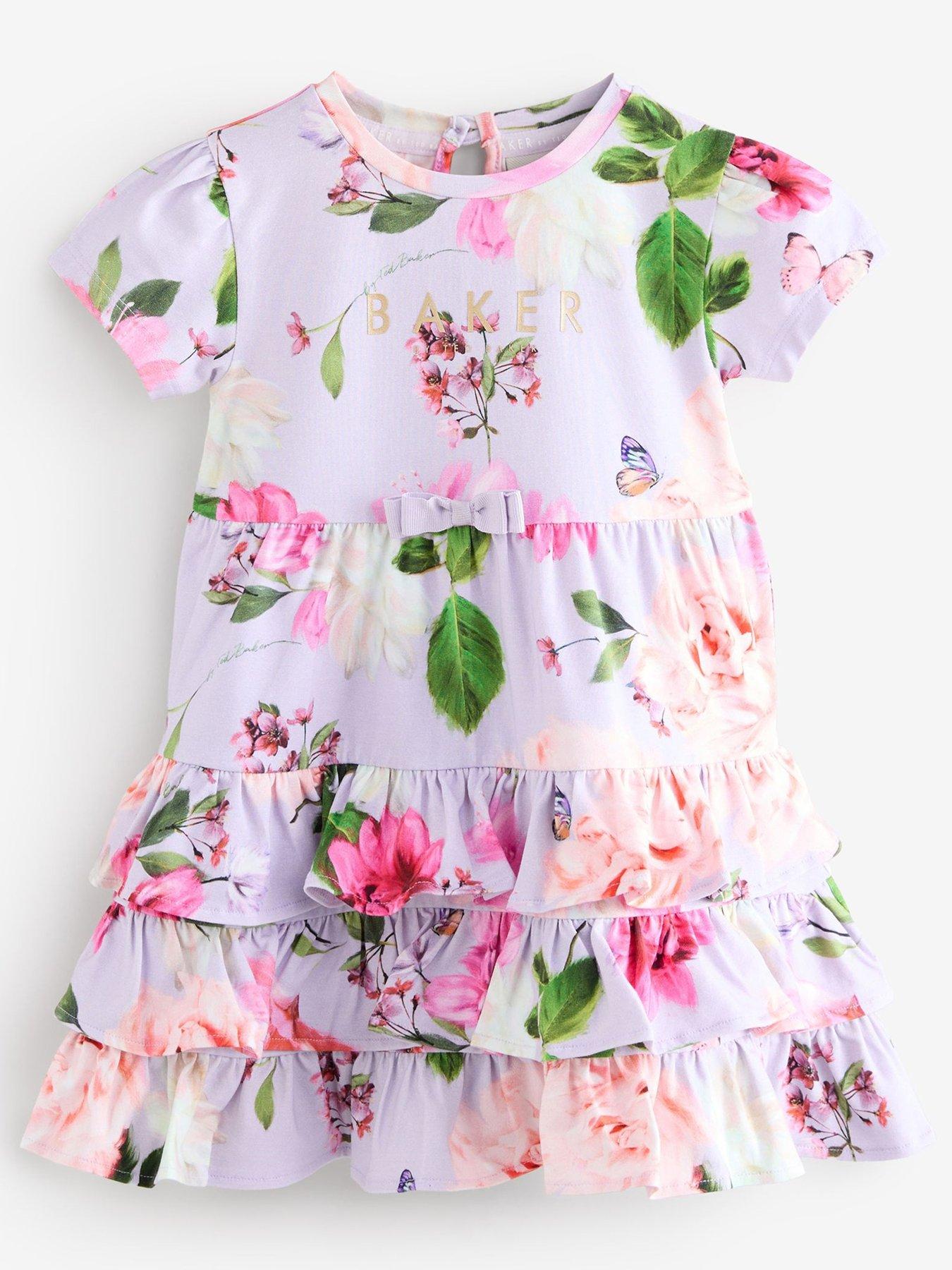  image of ted-baker-girls-floral-dress-purple