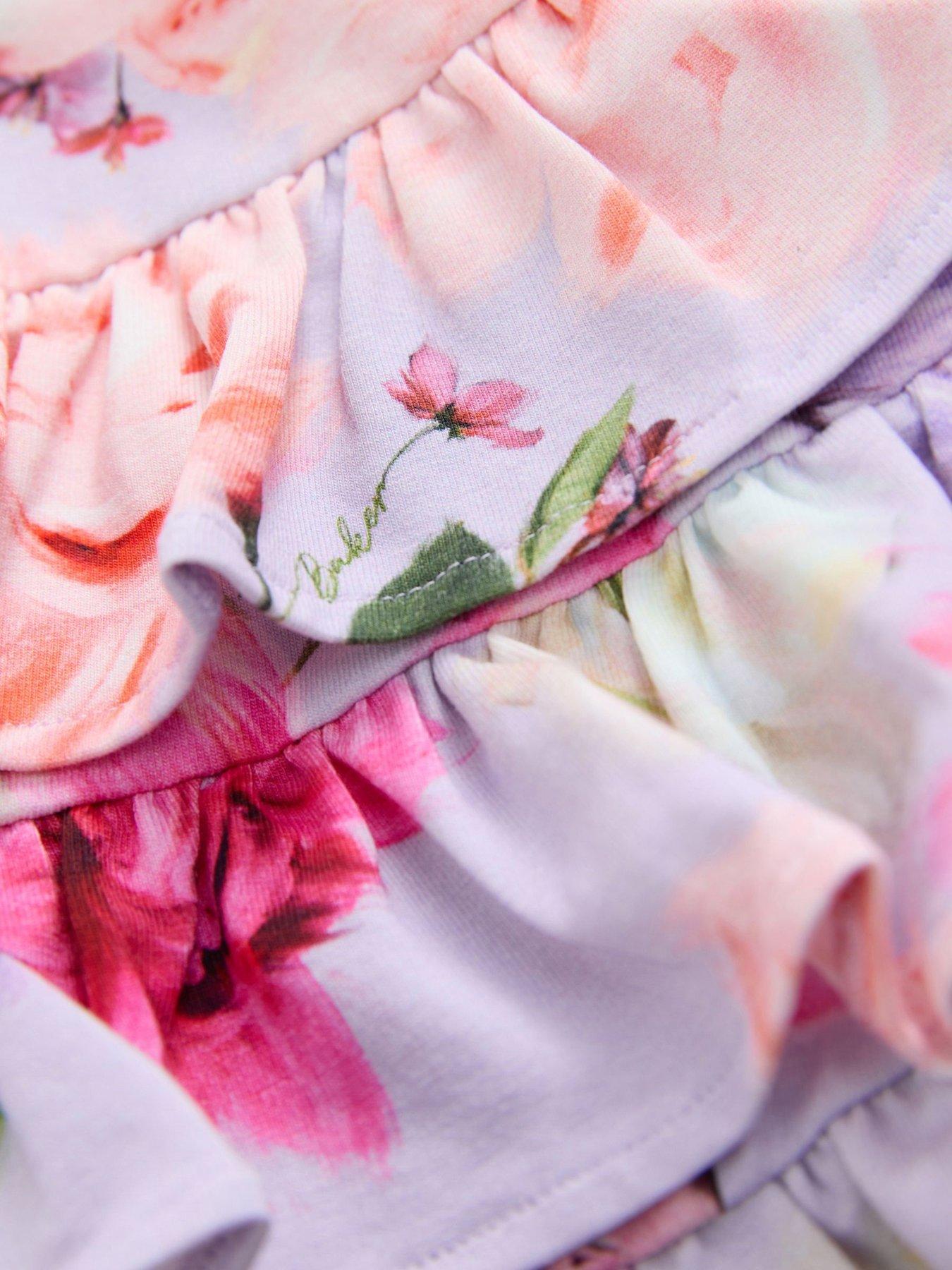  image of ted-baker-girls-floral-dress-purple