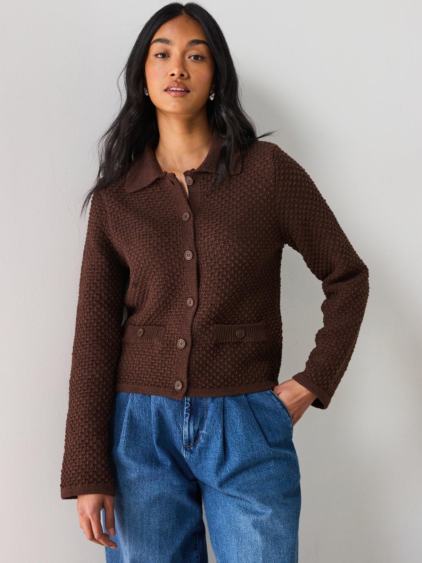  image of mango-polo-neck-knitted-jacket