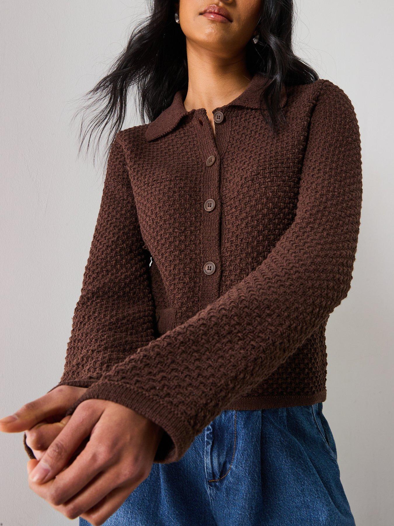  image of mango-polo-neck-knitted-jacket