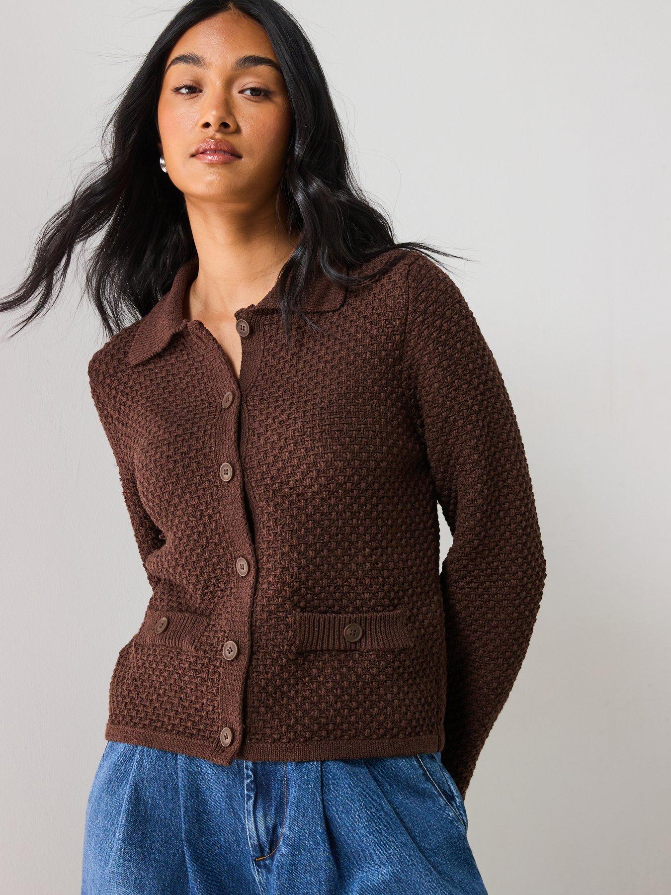 image of mango-polo-neck-knitted-jacket