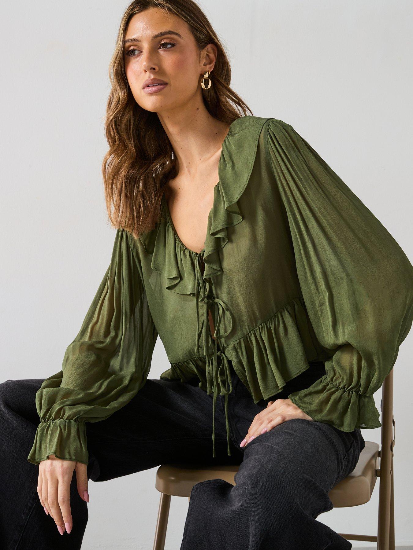  image of mango-ruffled-blouse