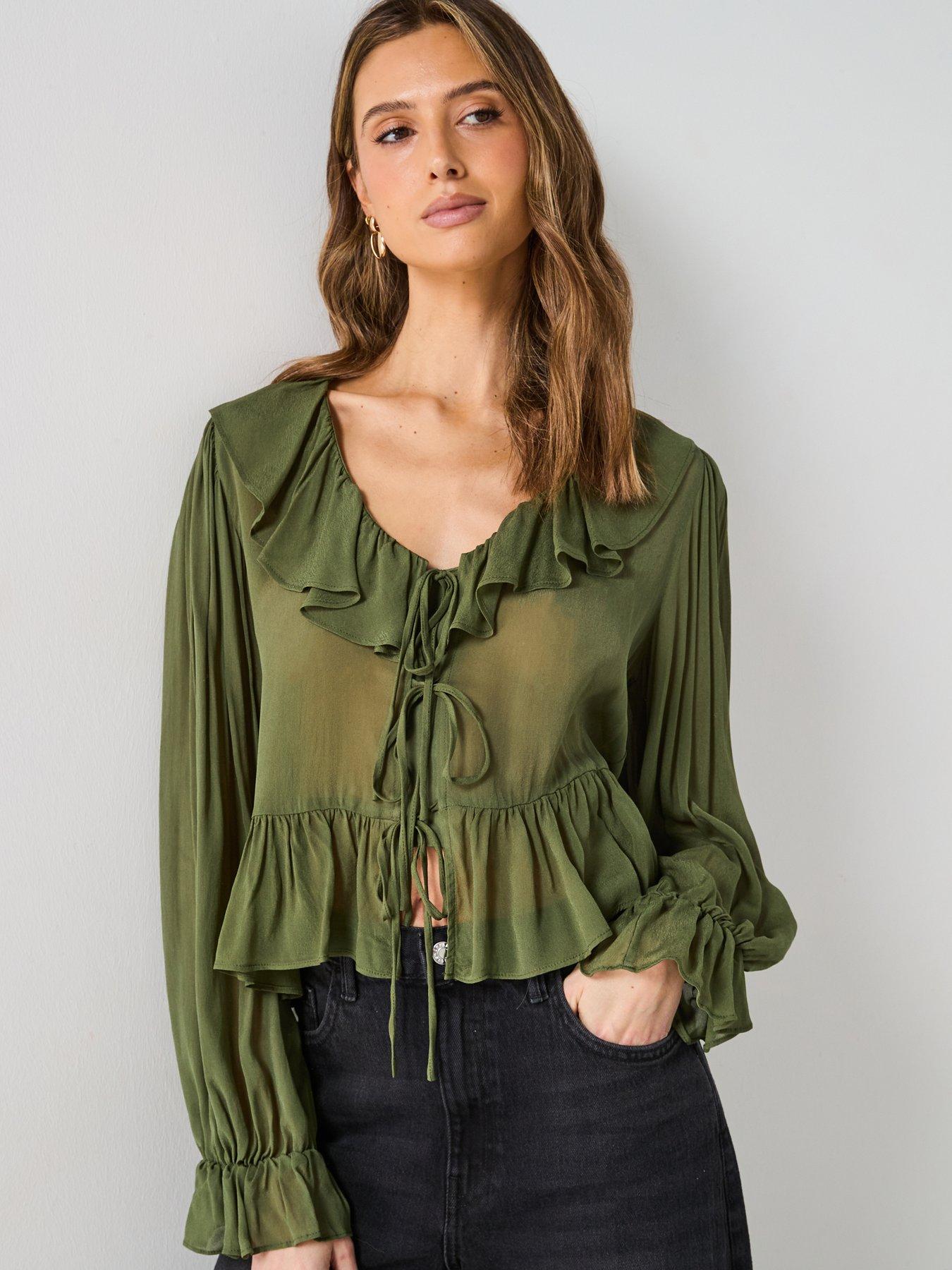  image of mango-ruffled-blouse