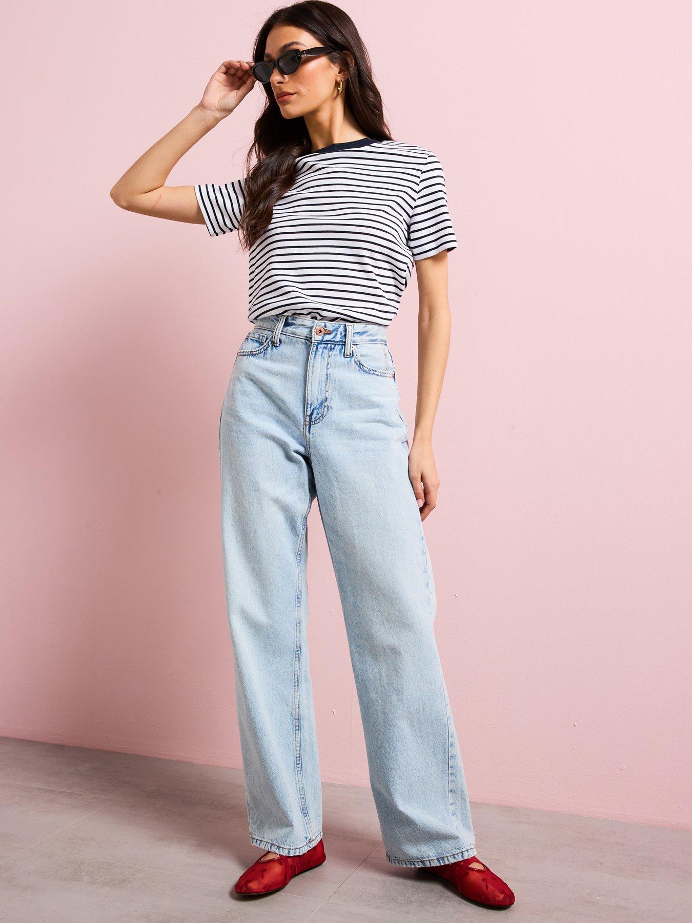  image of mango-striped-short-sleeved-t-shirt-blue