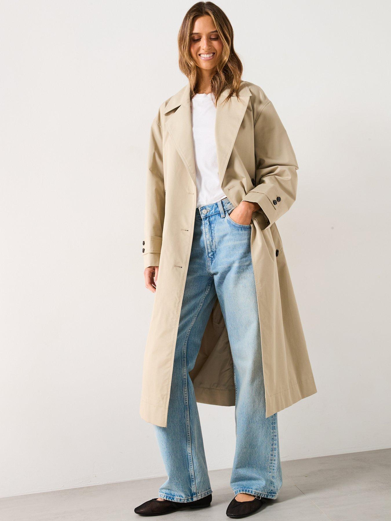  image of mango-long-oversized-double-breasted-trench-coat